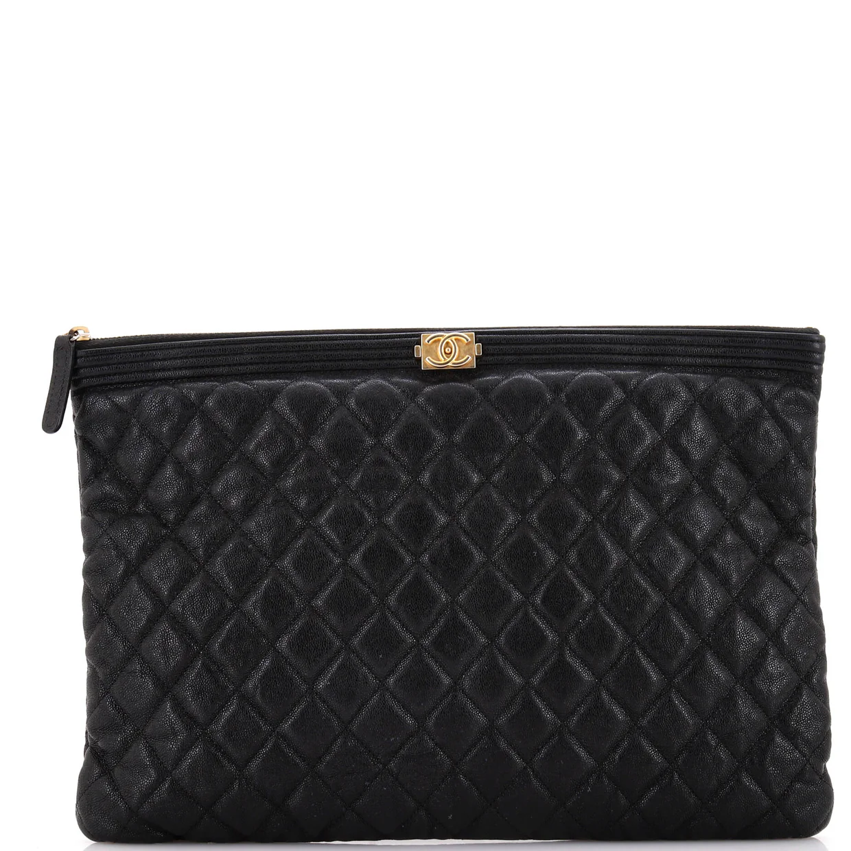 Boy O Case Clutch Quilted Caviar Medium - Deep Luxury