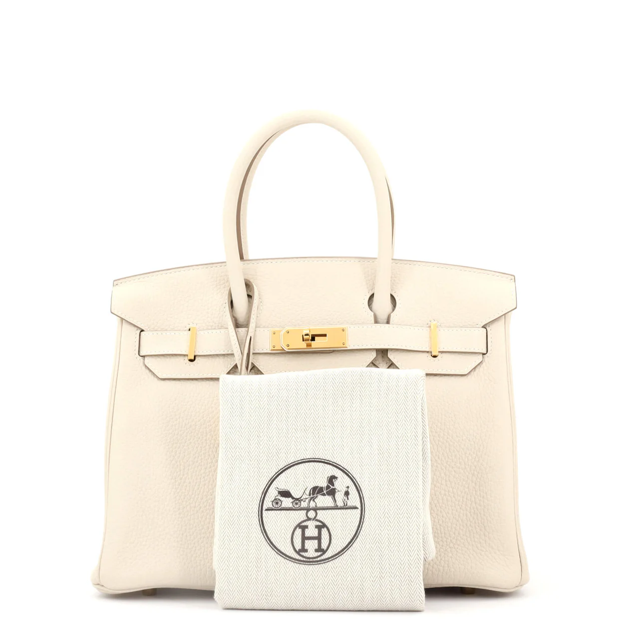Birkin Handbag Light Clemence with Gold Hardware 30 - Deep Luxury