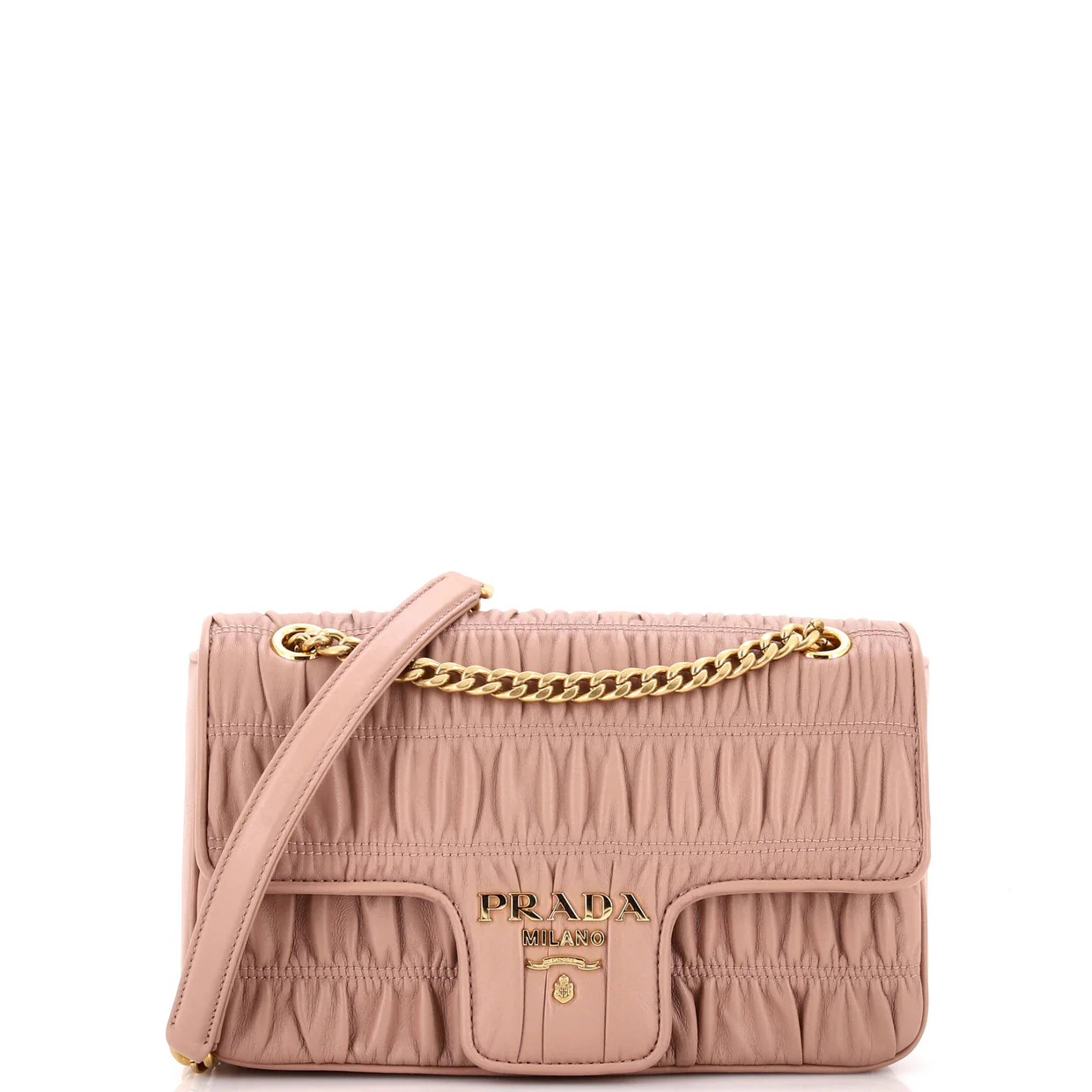 Chain Flap Shoulder Bag Nappa Gaufre Small - Deep Luxury