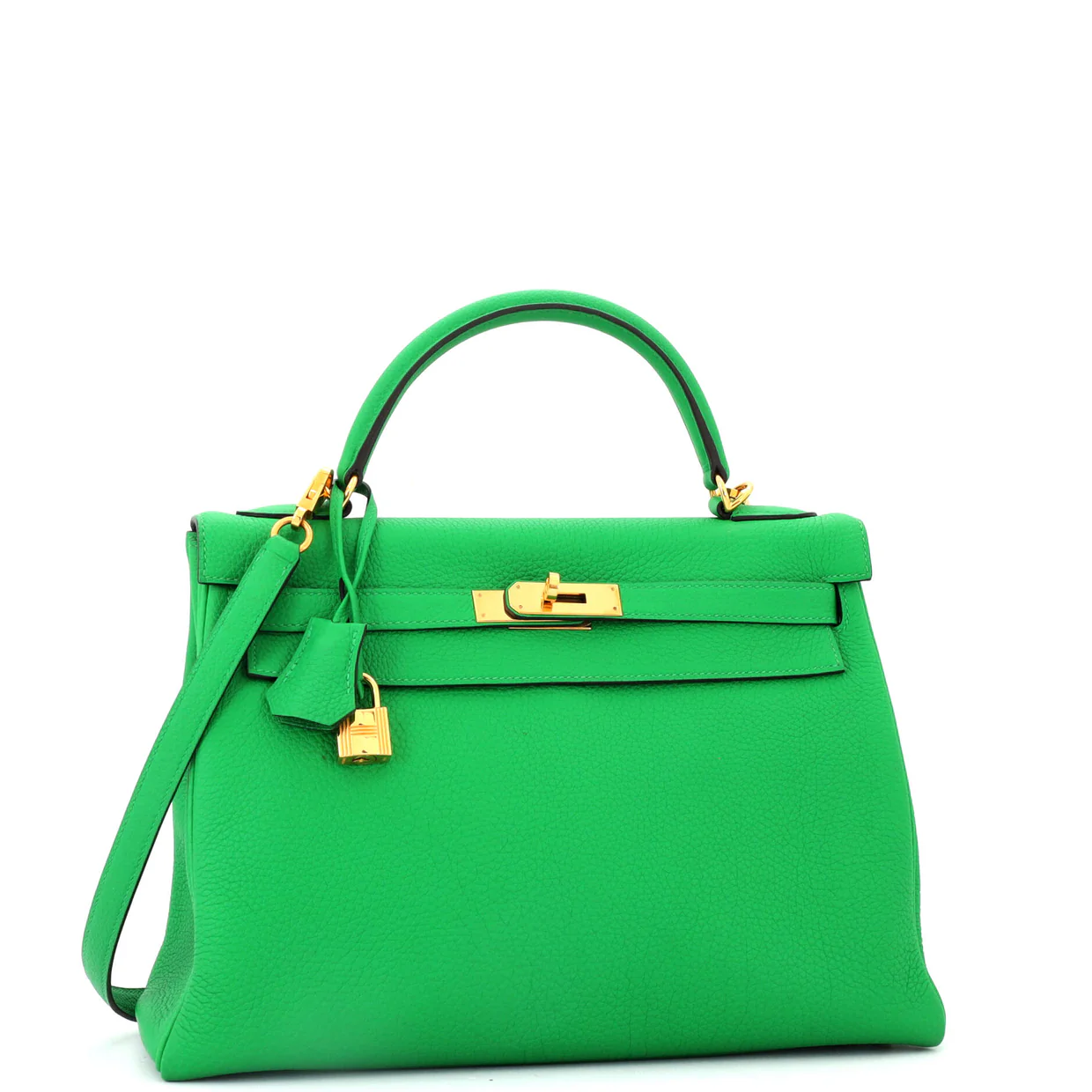 Kelly Handbag Bamboo Togo with Gold Hardware 32 - Deep Luxury