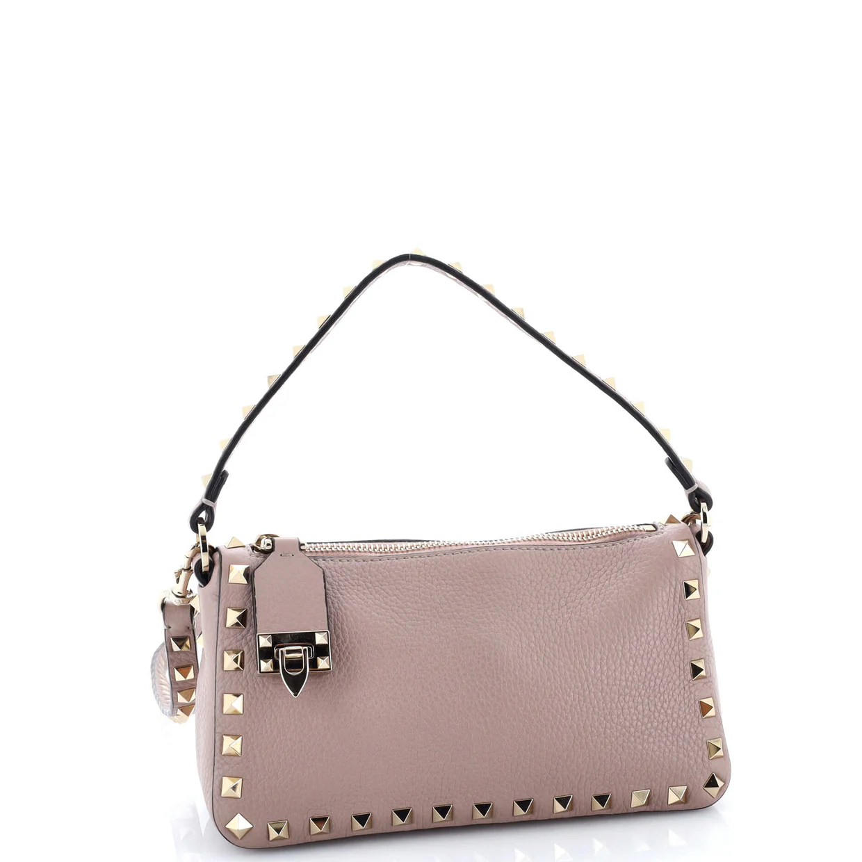 Rockstud Zip Pochette Shoulder Bag Leather Small - Deep Luxury