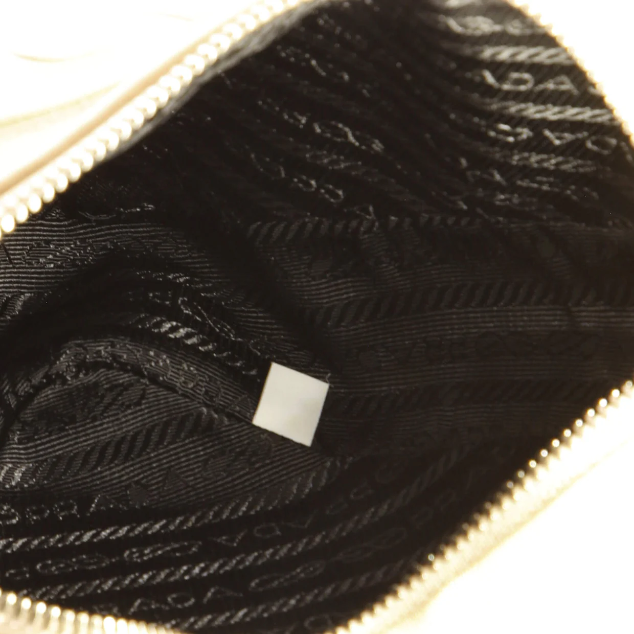 Triangle Logo Zip Chain Crossbody Bag Embossed Leather Small - Deep Luxury