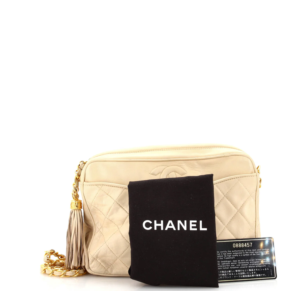 Vintage Camera Tassel Bag Quilted Leather Medium - Deep Luxury