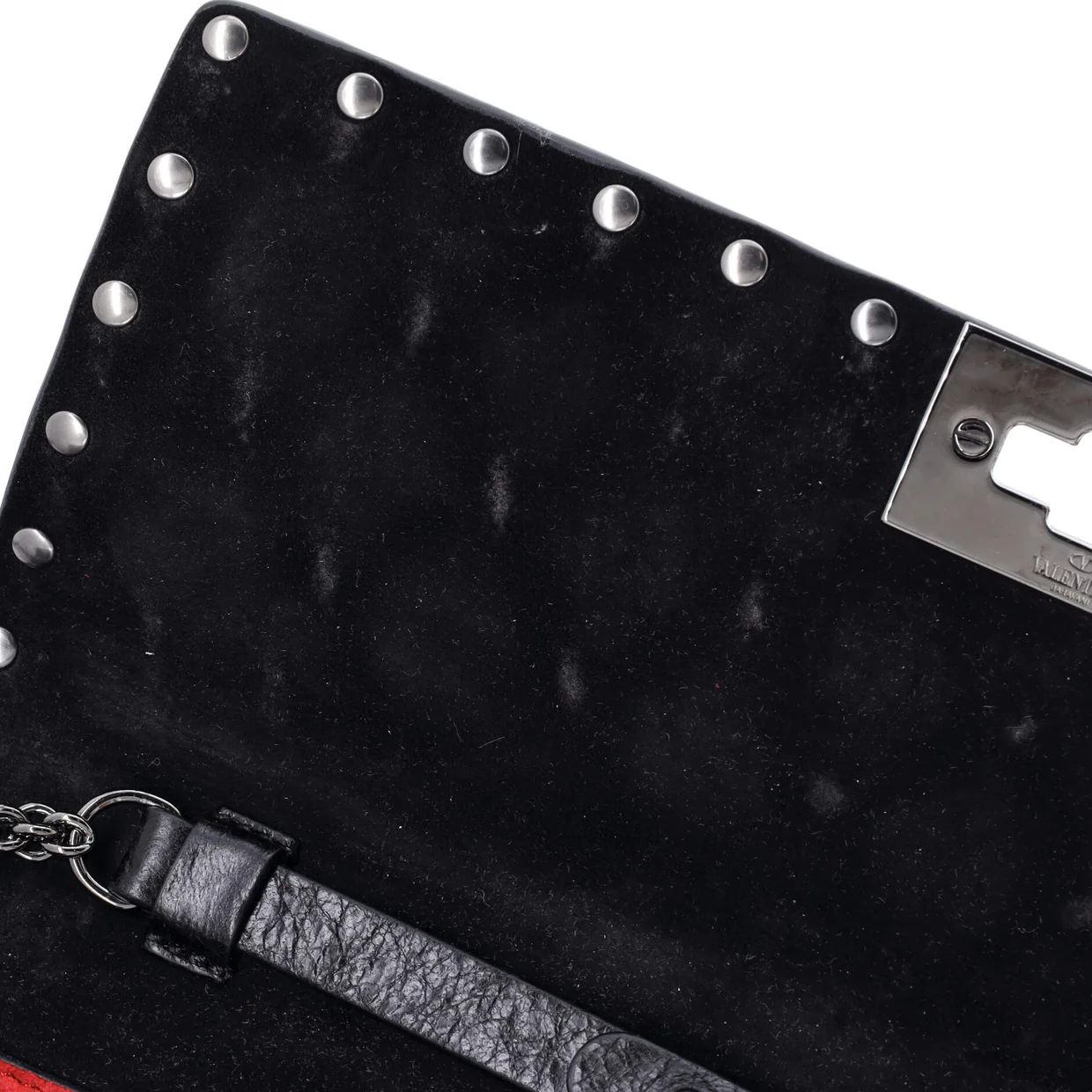 Rockstud Spike Wallet on Chain Quilted Leather Small - Deep Luxury