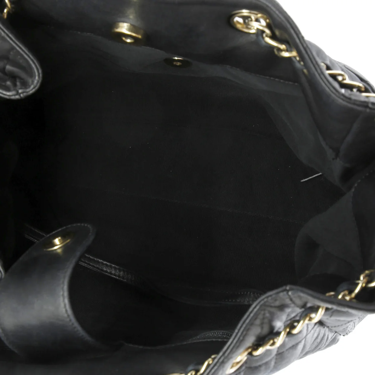 Drawstring CC Lock Bucket Bag Quilted Lambskin Small - Deep Luxury