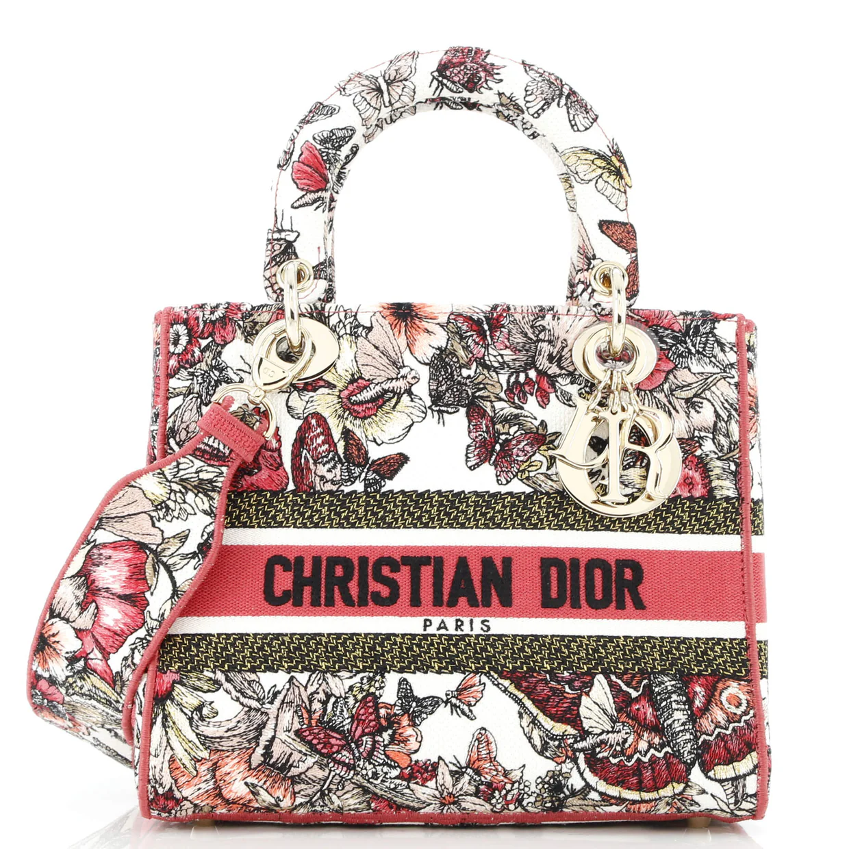 Lady D-Lite Bag Embroidered Canvas Medium - Deep Luxury