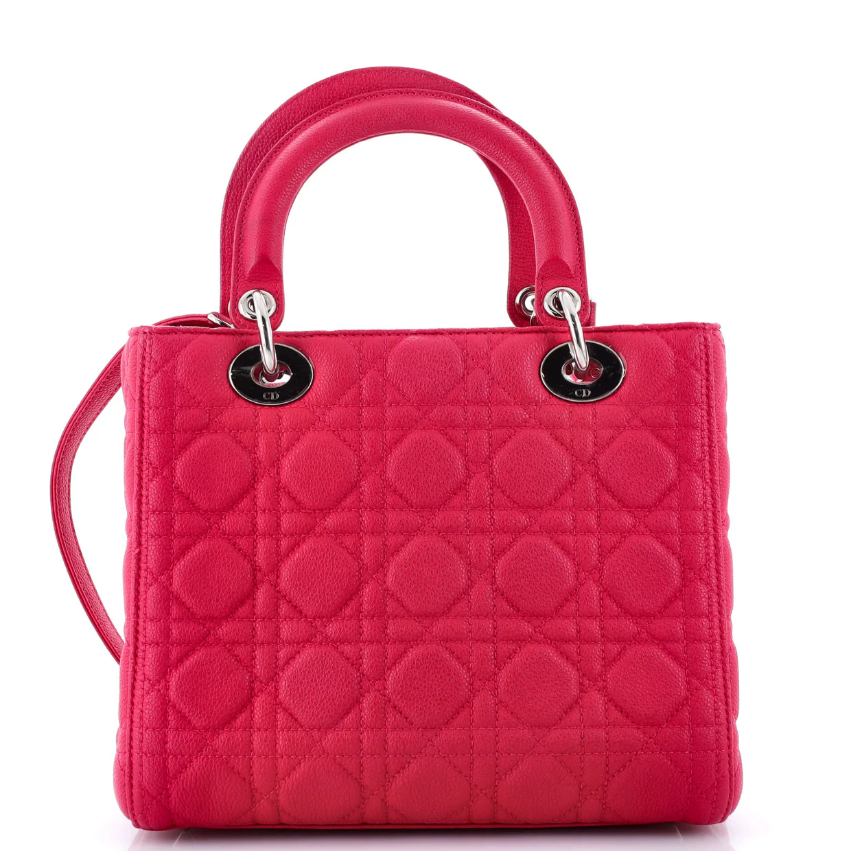 Lady Dior Bag Cannage Quilt Grained Calfskin Medium - Deep Luxury