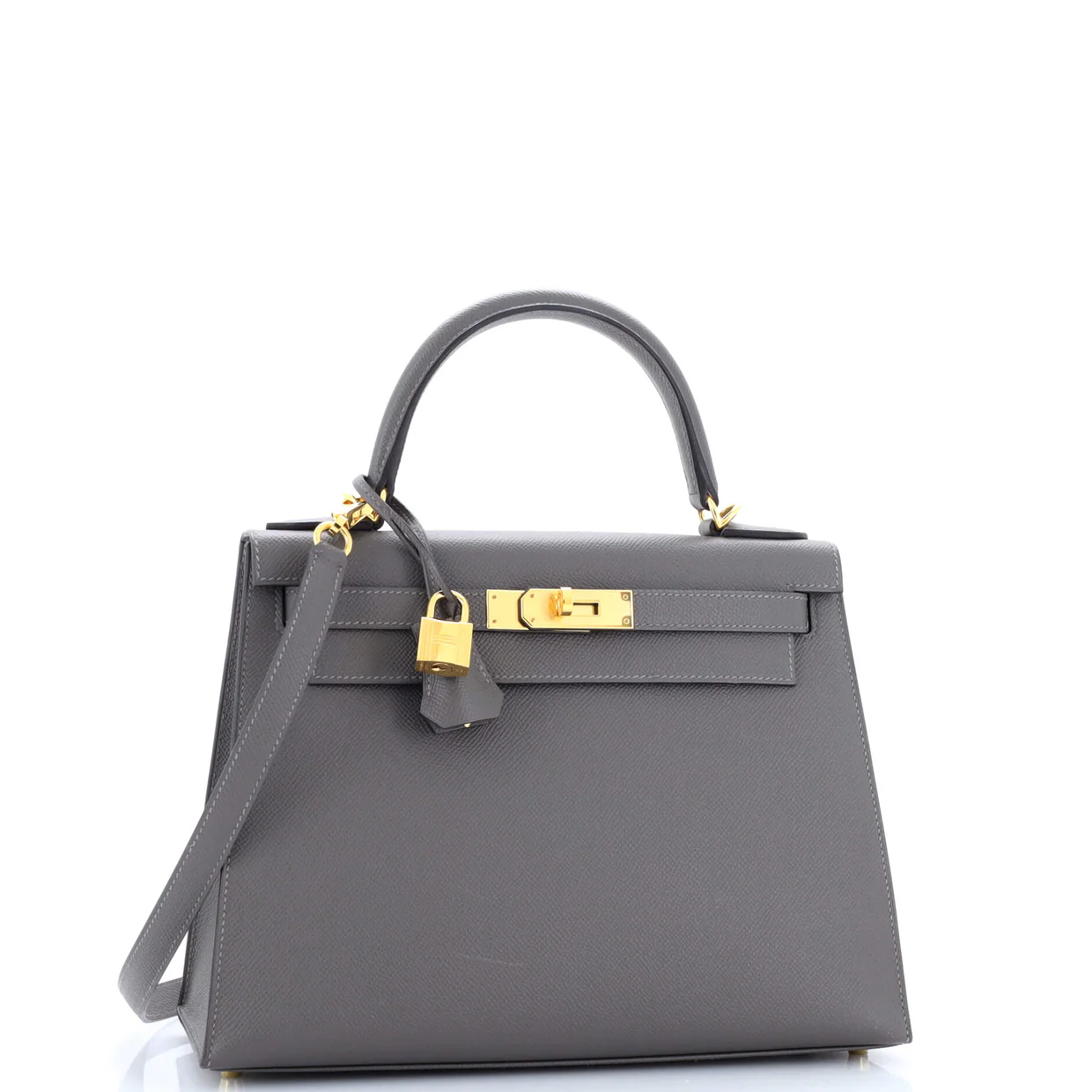 Kelly Handbag Grey Epsom with Gold Hardware 28 - Deep Luxury