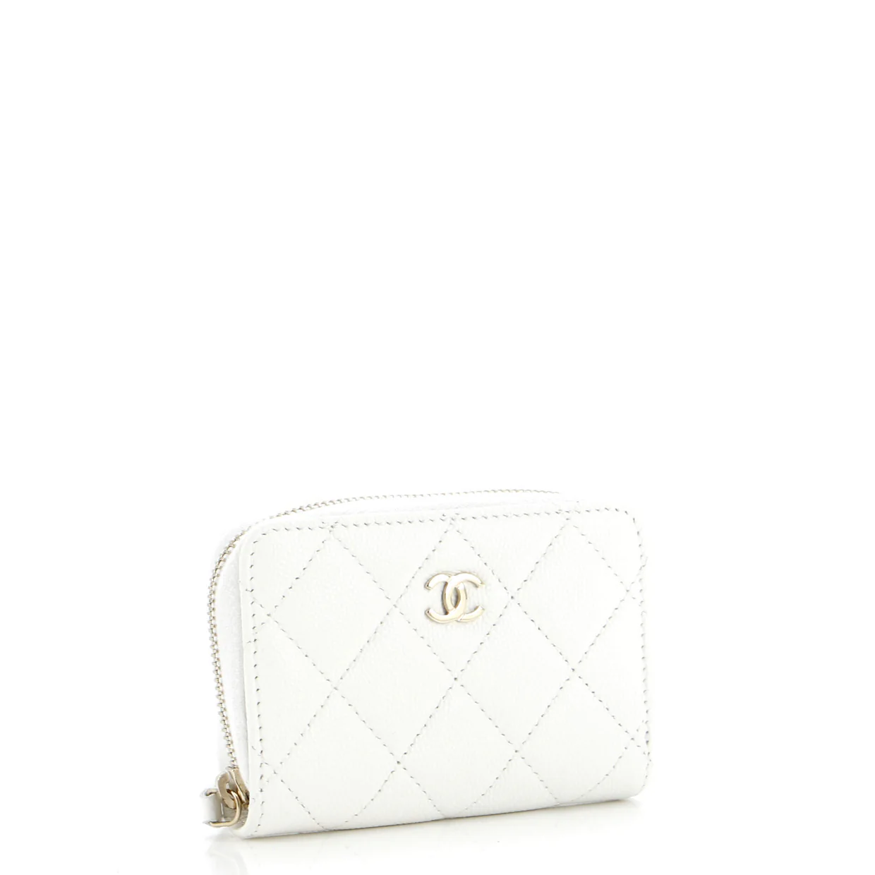 CC Zip Coin Purse Quilted Caviar Small - Deep Luxury