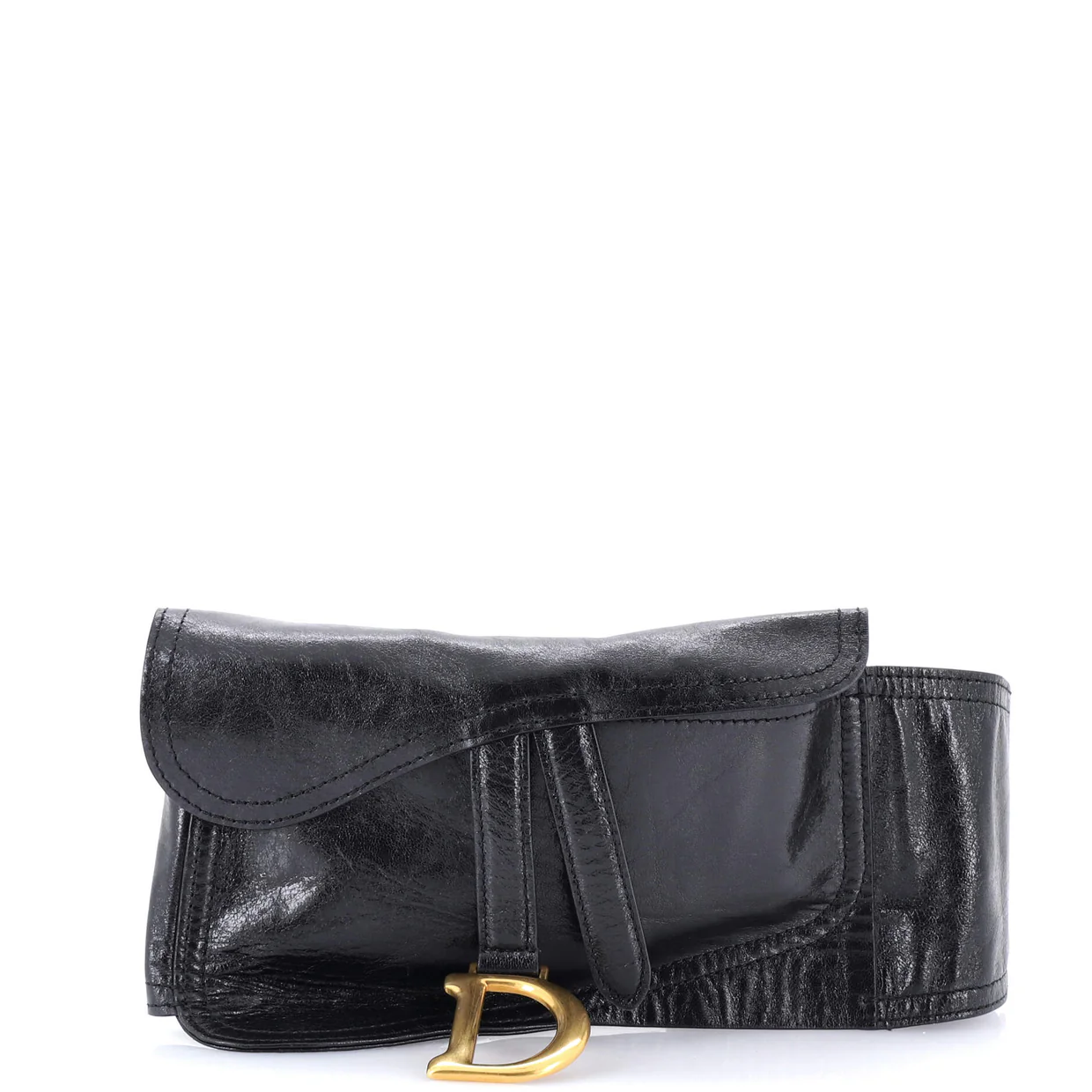 Saddle Double Buckle Belt Bag Leather - Deep Luxury
