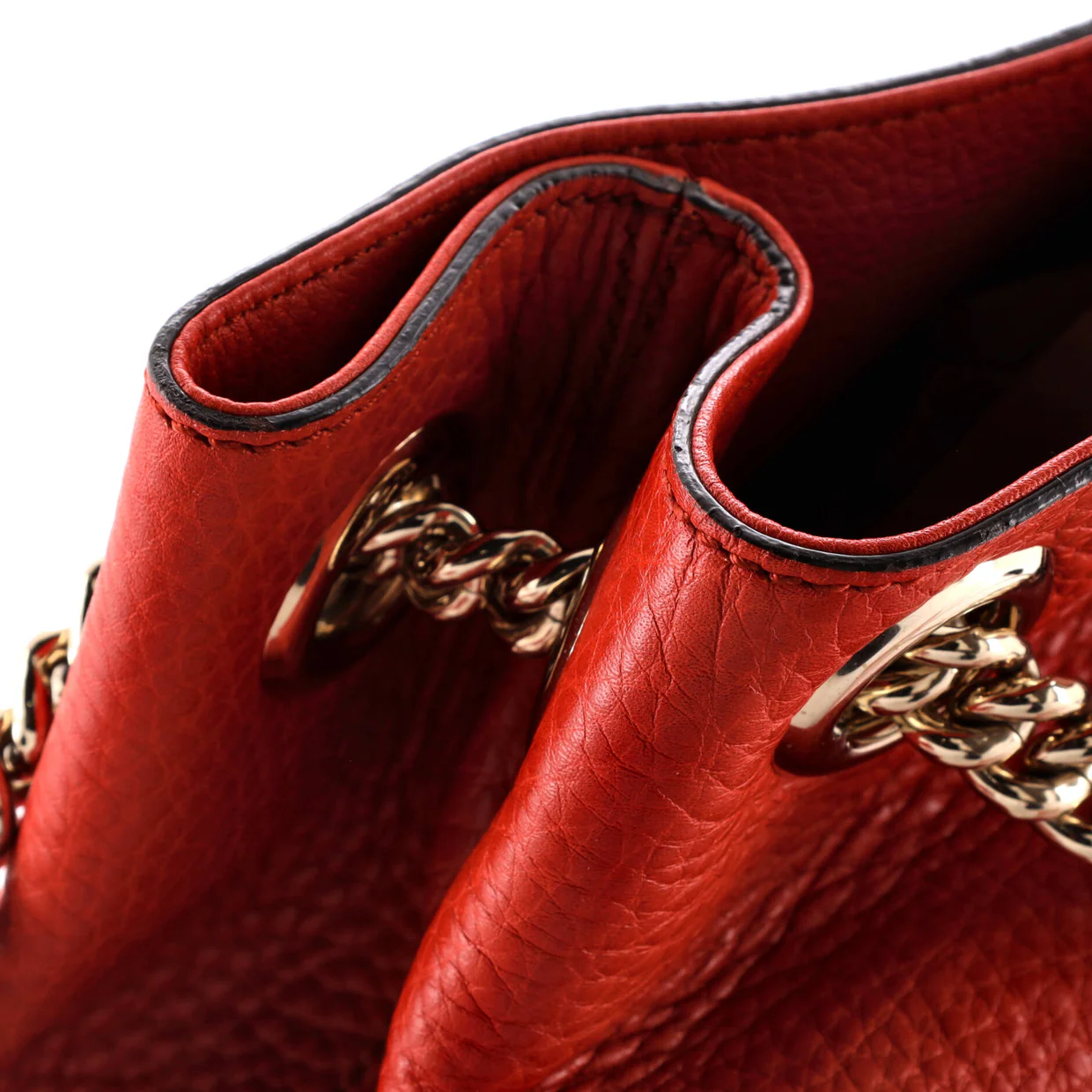 Soho Chain Strap Shoulder Bag Leather Medium - Deep Luxury