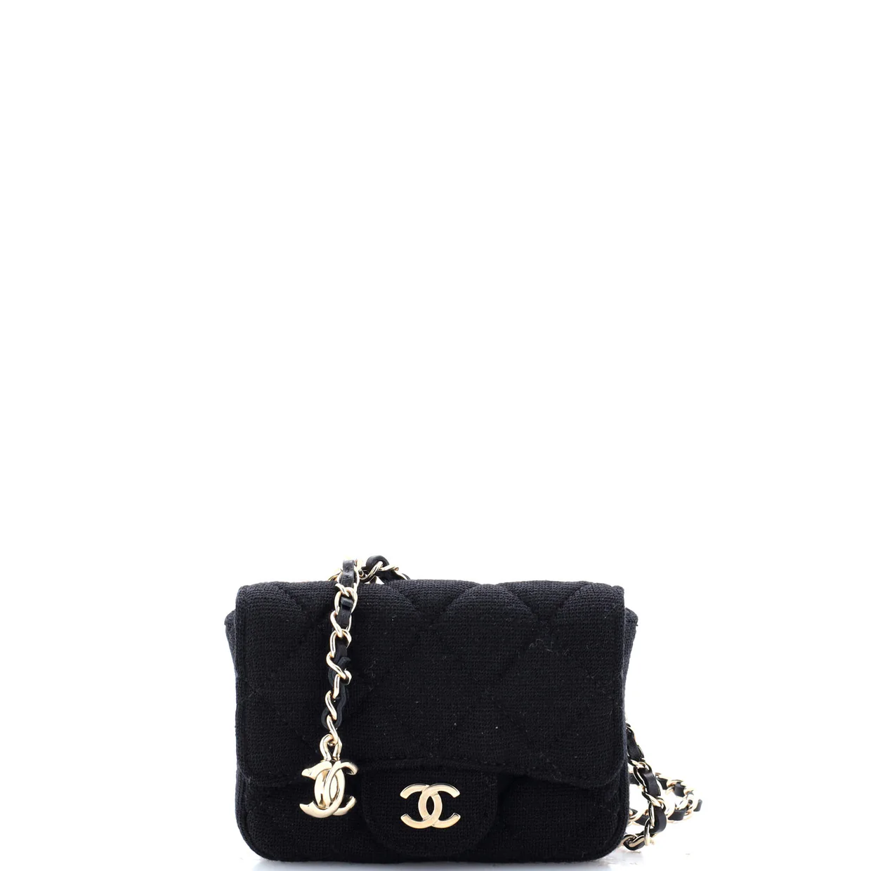 Classic Flap Chain Belt Bag Quilted Jersey Mini - Deep Luxury