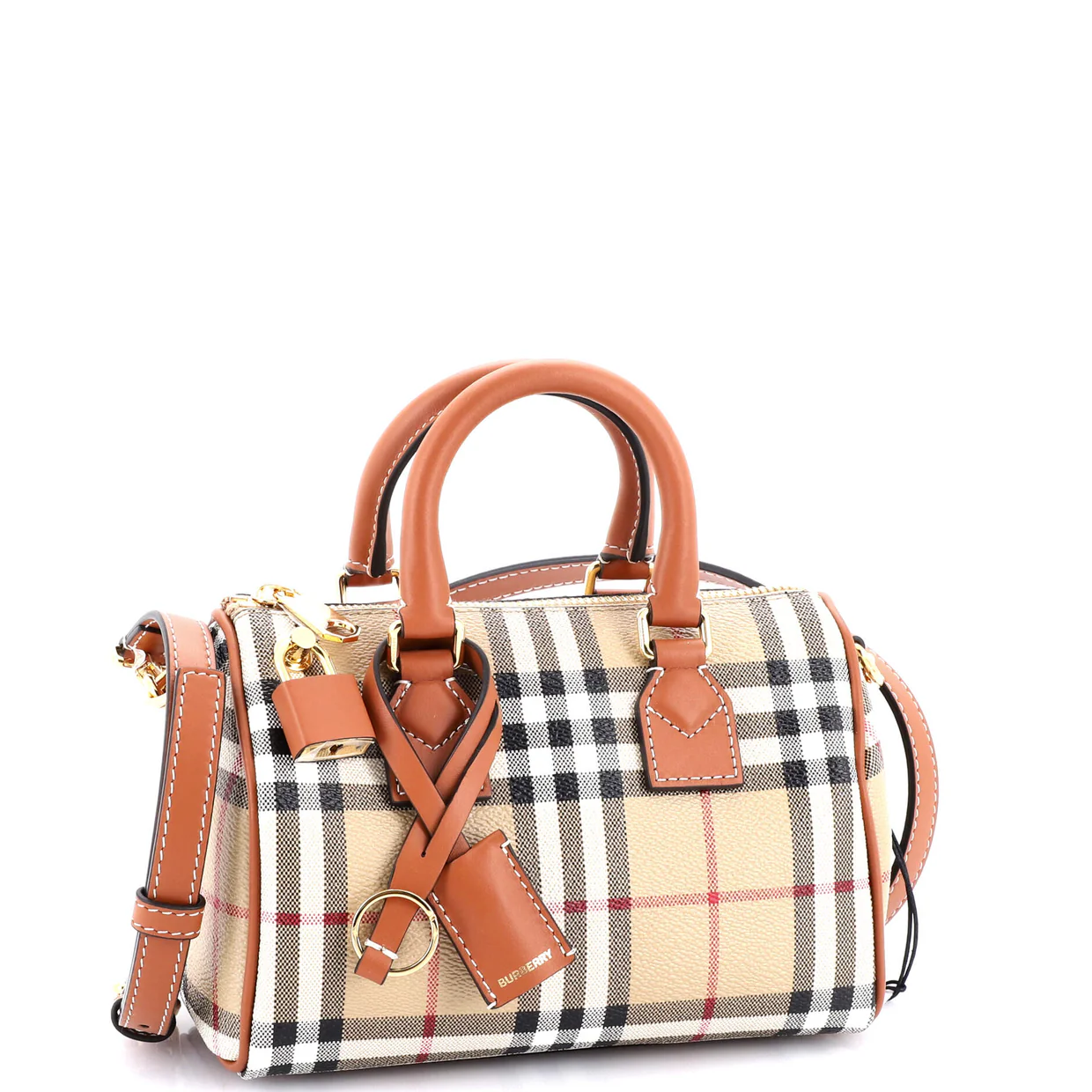 Bowling Bag Vintage Check Coated Canvas Mini - Deep Luxury