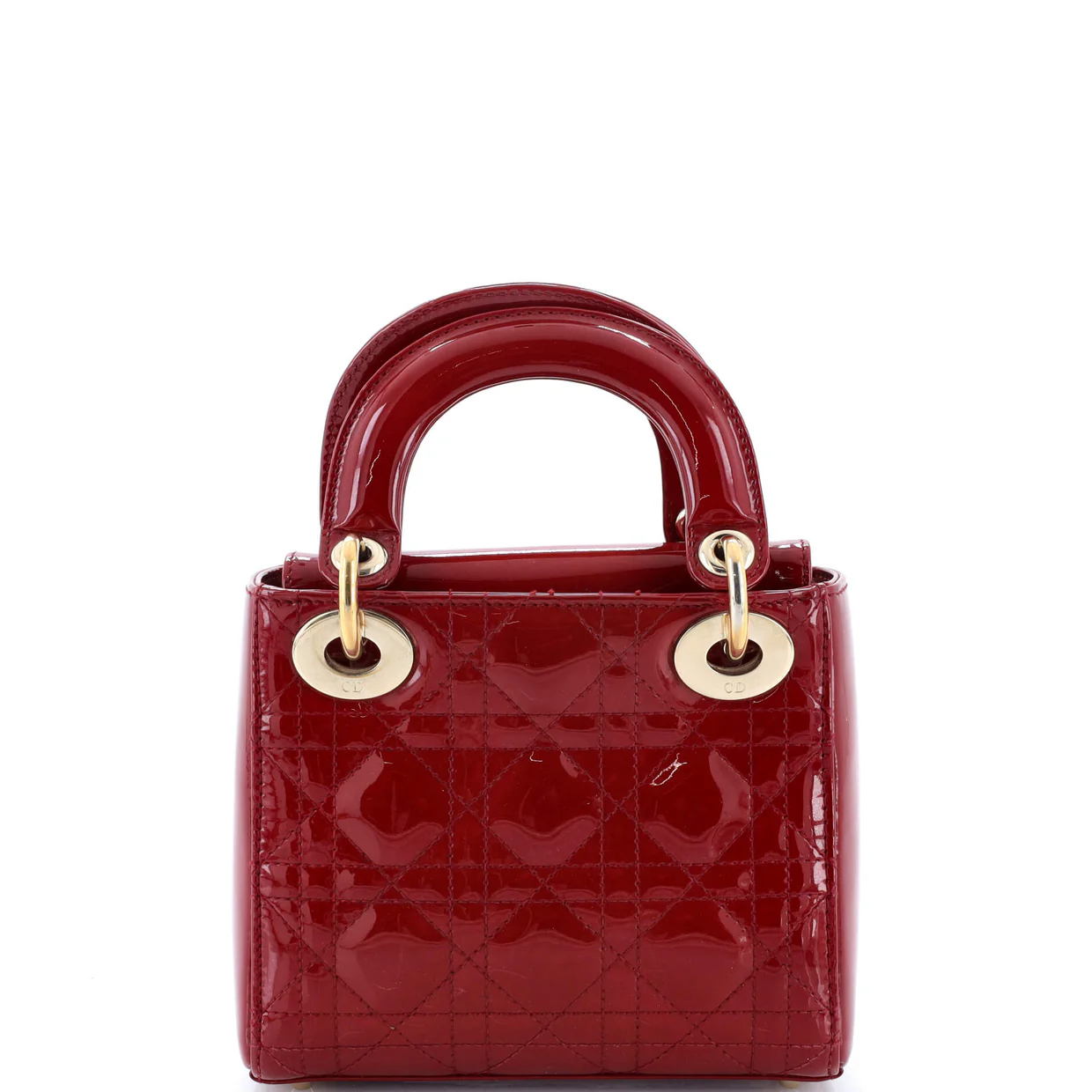 Lady Dior Chain Bag Cannage Quilt Patent Mini - Deep Luxury