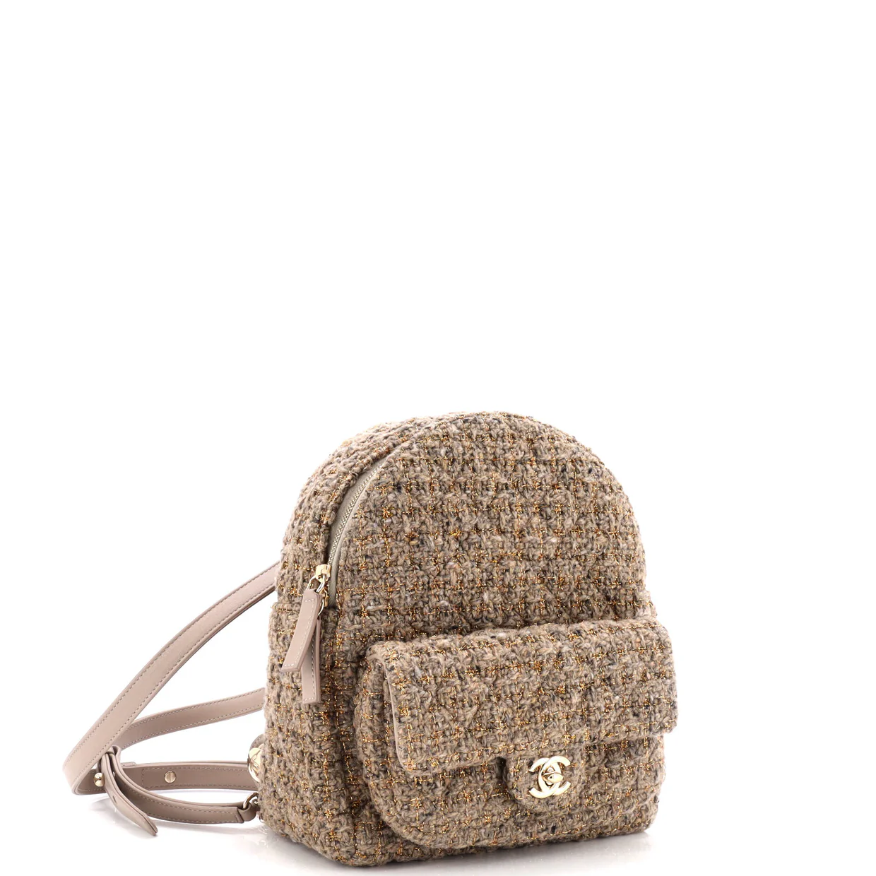 CC Pocket Backpack Quilted Tweed Mini - Deep Luxury