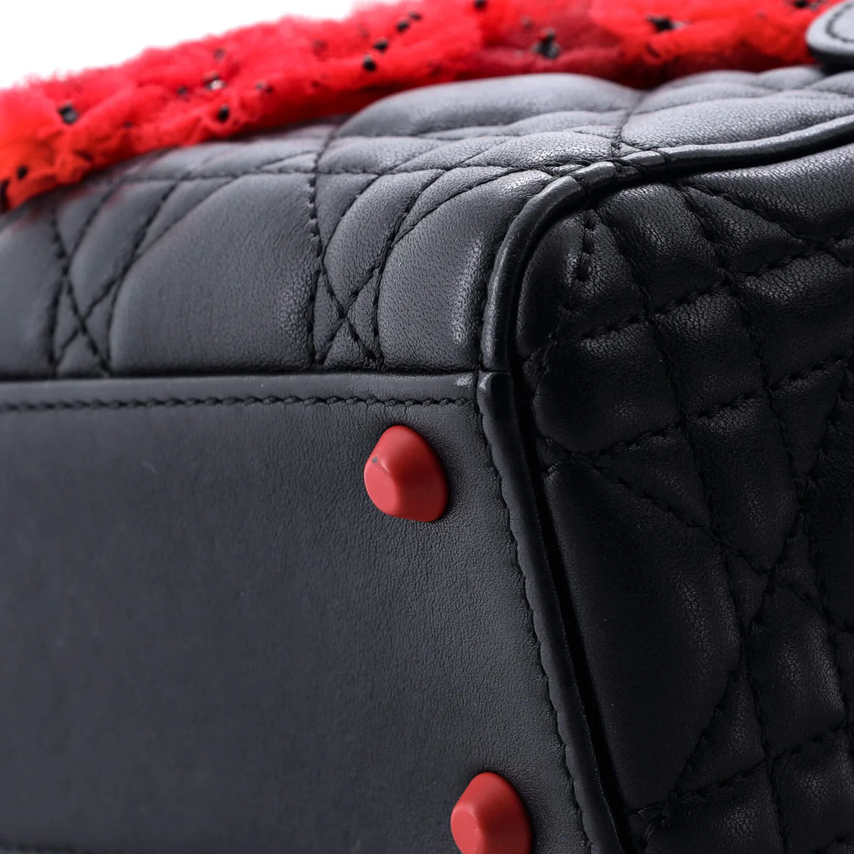 Tulle Heart Lady Dior Bag Cannage Quilt Calfskin Mini - Deep Luxury