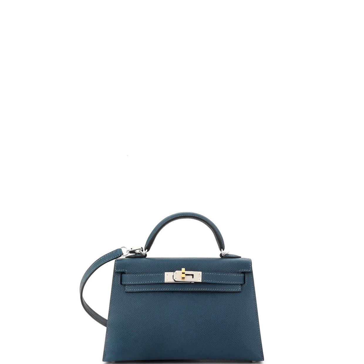 Kelly Mini II Bag Bleu De Prusse Epsom with Electrum Hardware 20 - Deep Luxury