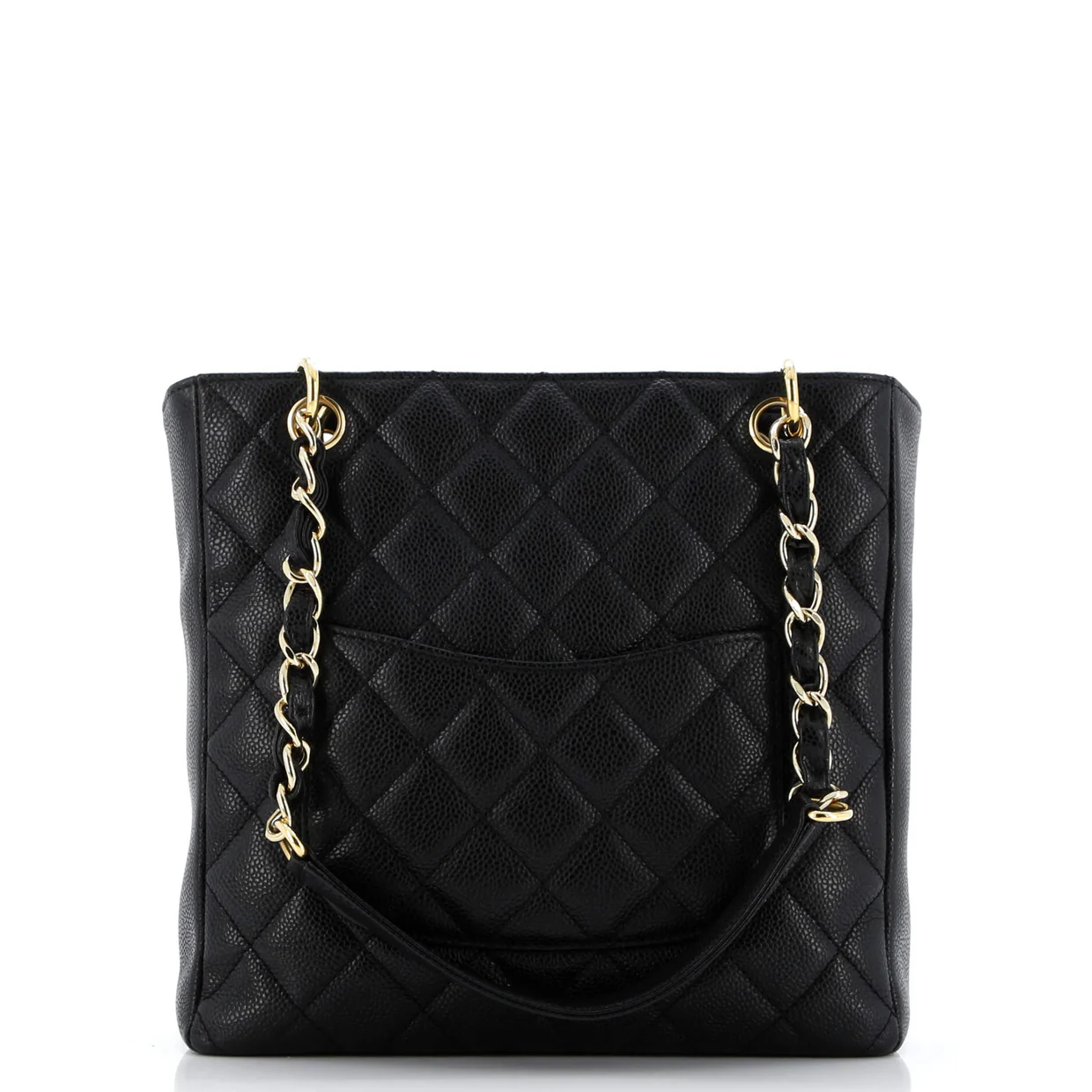 Petite Shopping Tote Quilted Caviar - Deep Luxury