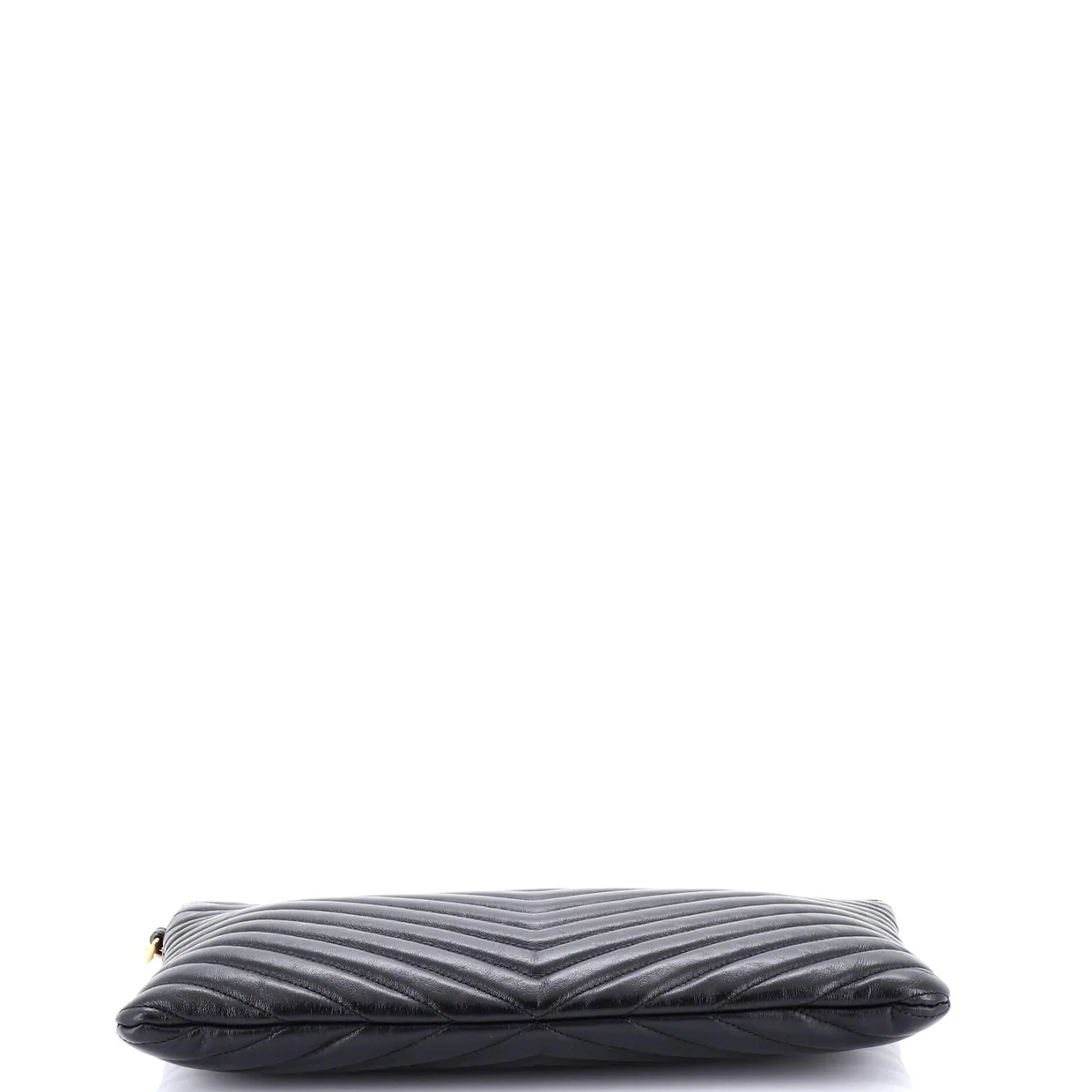 Classic Monogram Wristlet Pouch Matelasse Chevron Leather Medium - Deep Luxury