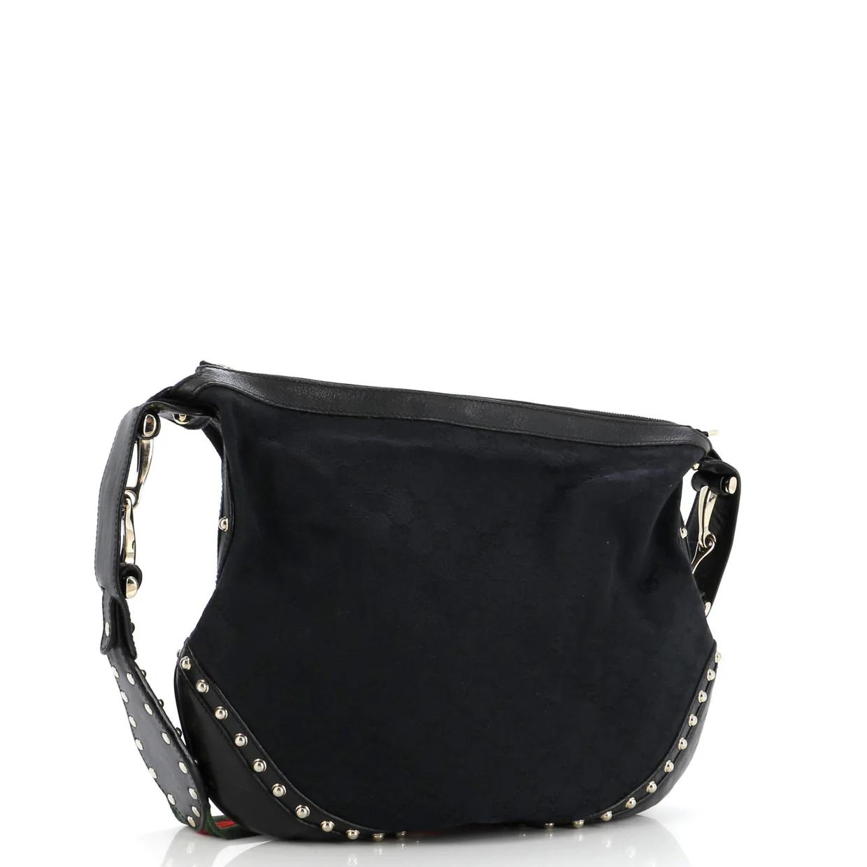 Pelham Web Hobo Studded GG Canvas Medium - Deep Luxury