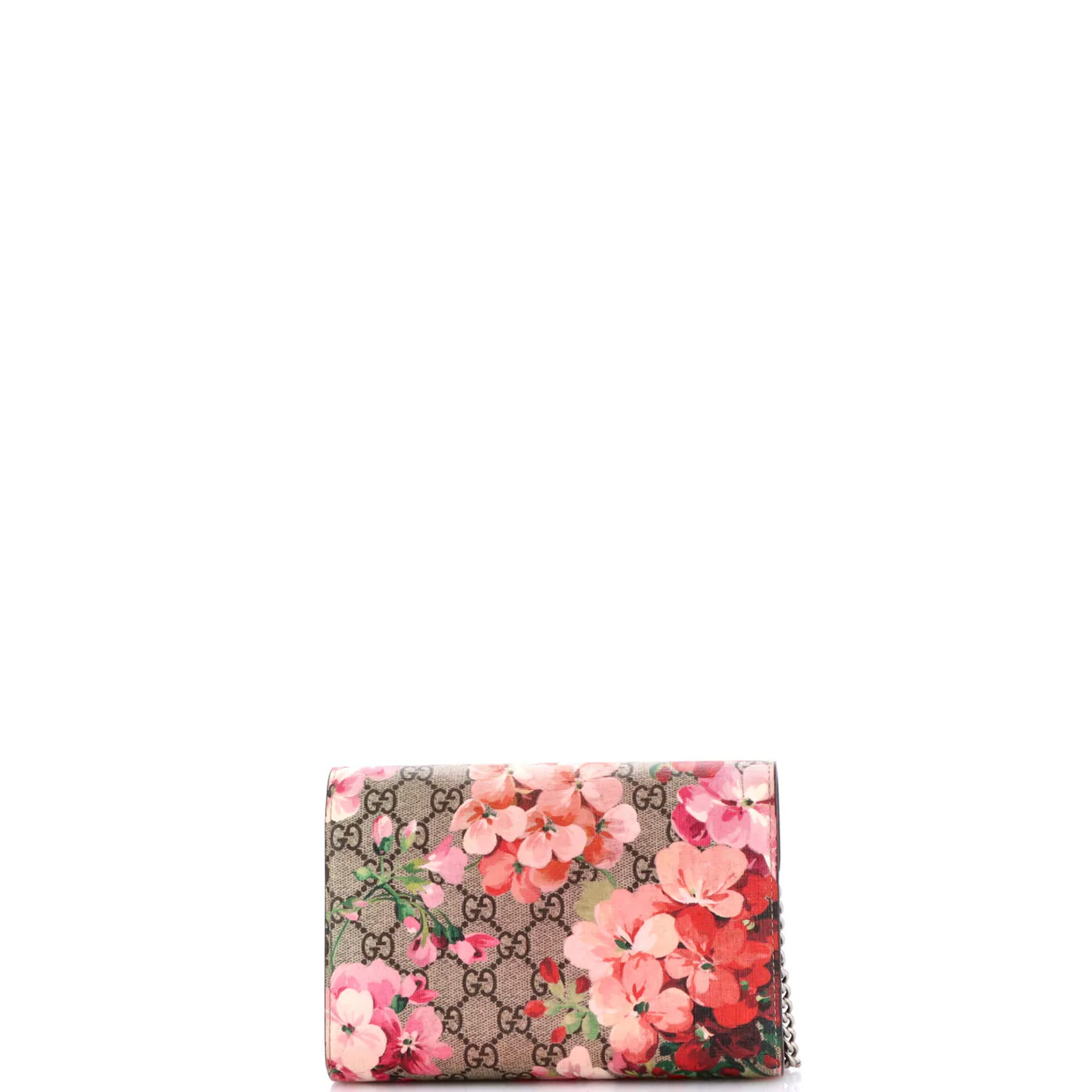 Dionysus Chain Wallet Blooms Print GG Coated Canvas Small - Deep Luxury