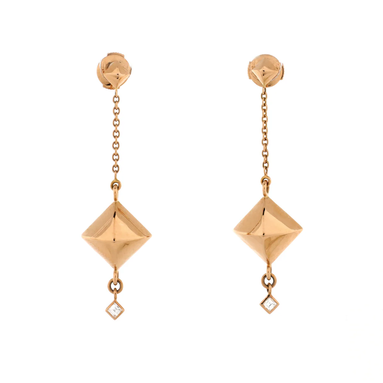 Collier de Chien Rock Drop Earrings 18K Rose Gold - Deep Luxury