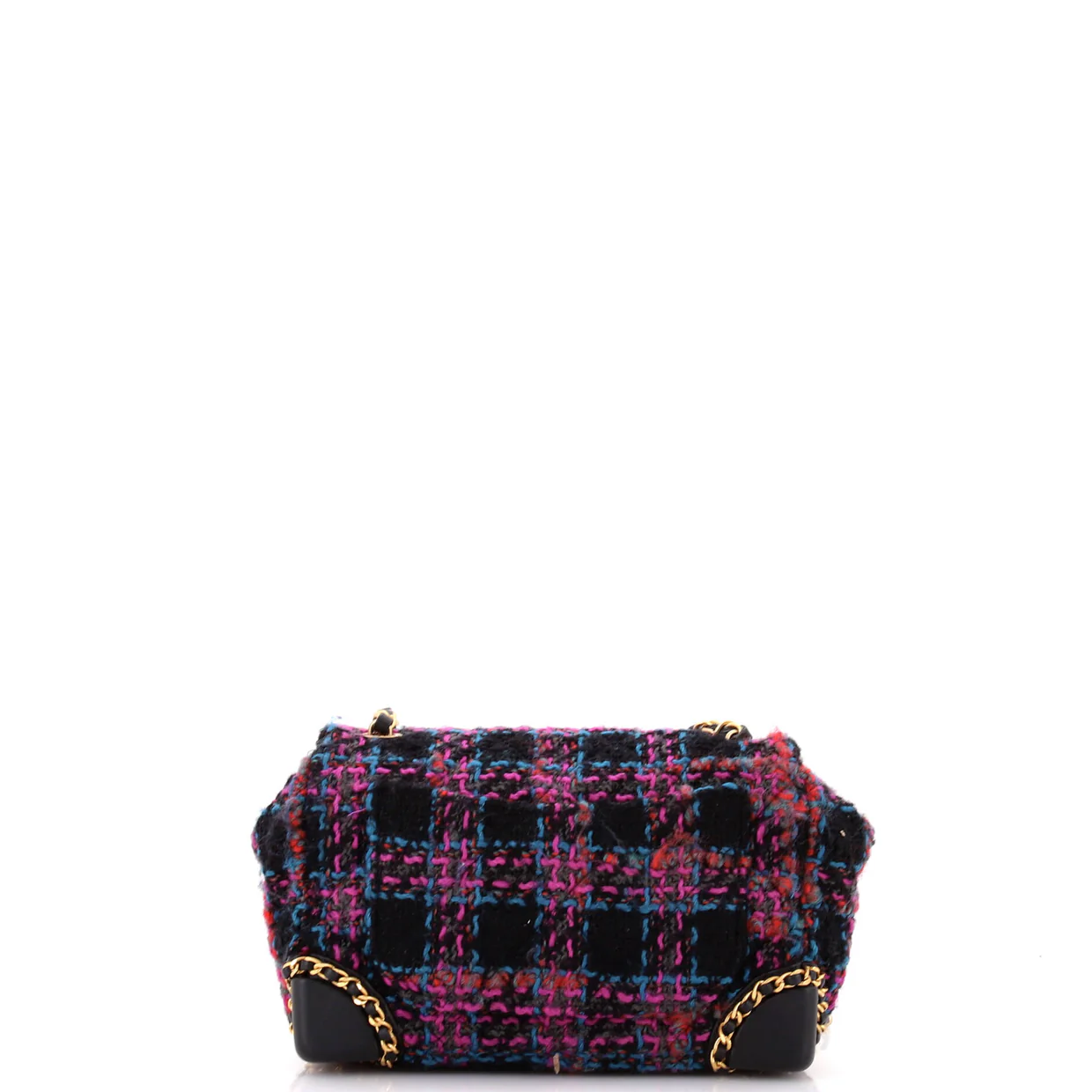 CC Chain Flap Bag Quilted Tweed with Leather Chain Detail Mini - Deep Luxury