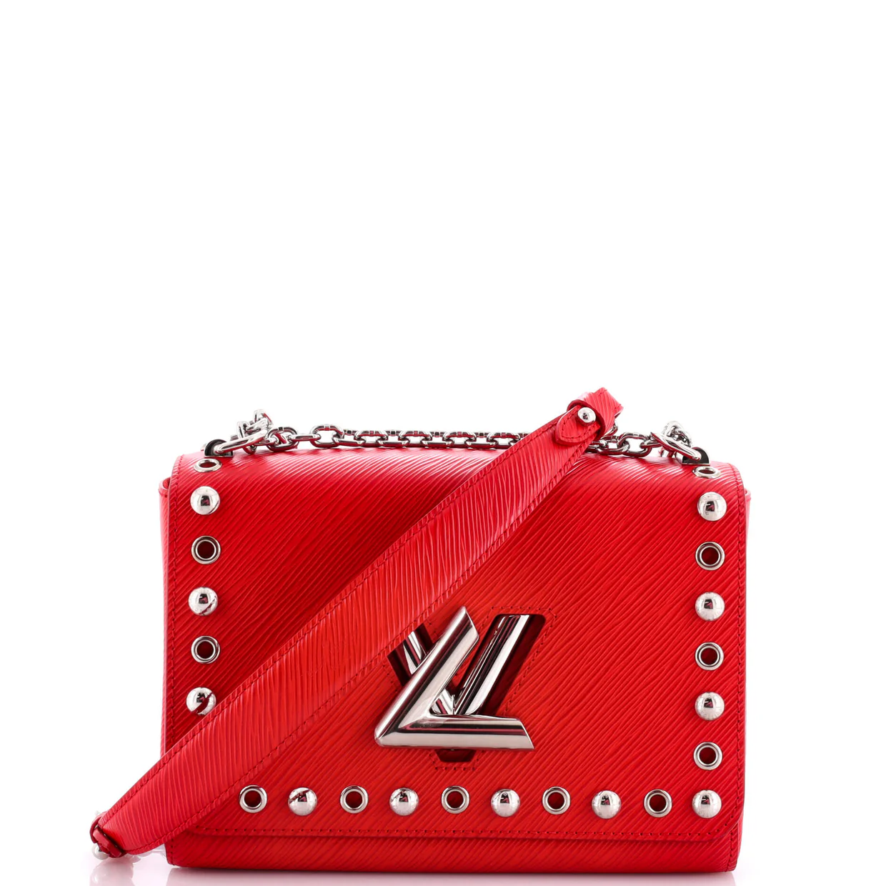 Twist Handbag Studded Epi Leather MM - Deep Luxury
