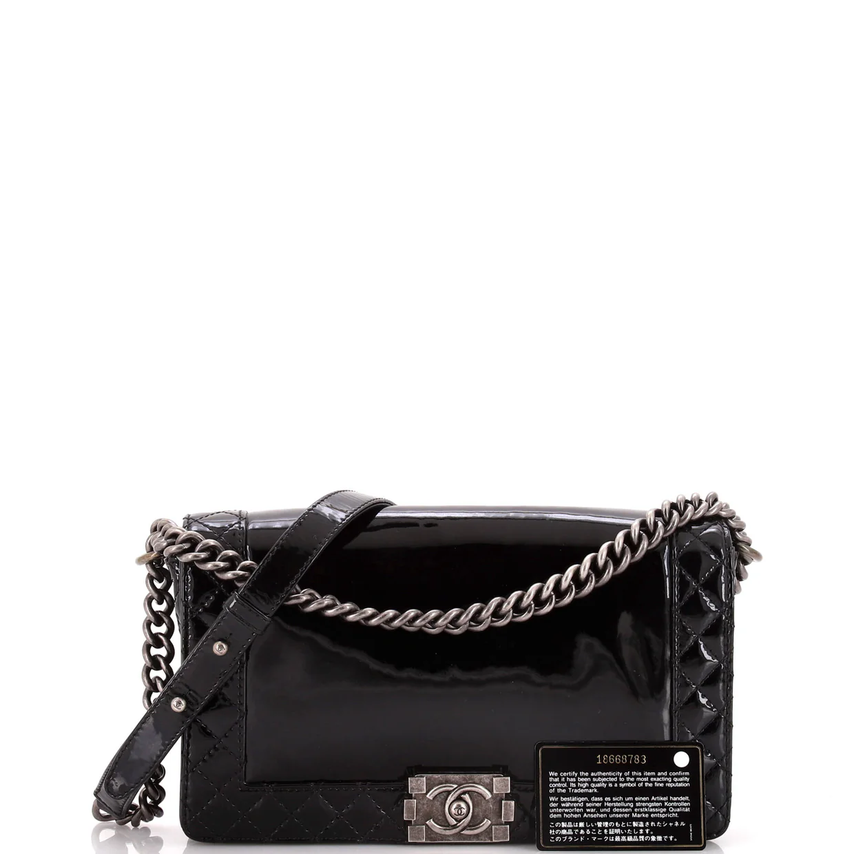 Reverso Boy Flap Bag Patent New Medium - Deep Luxury