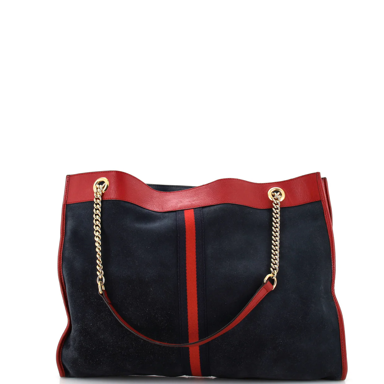 Rajah Chain Tote Suede with Applique Large - Deep Luxury