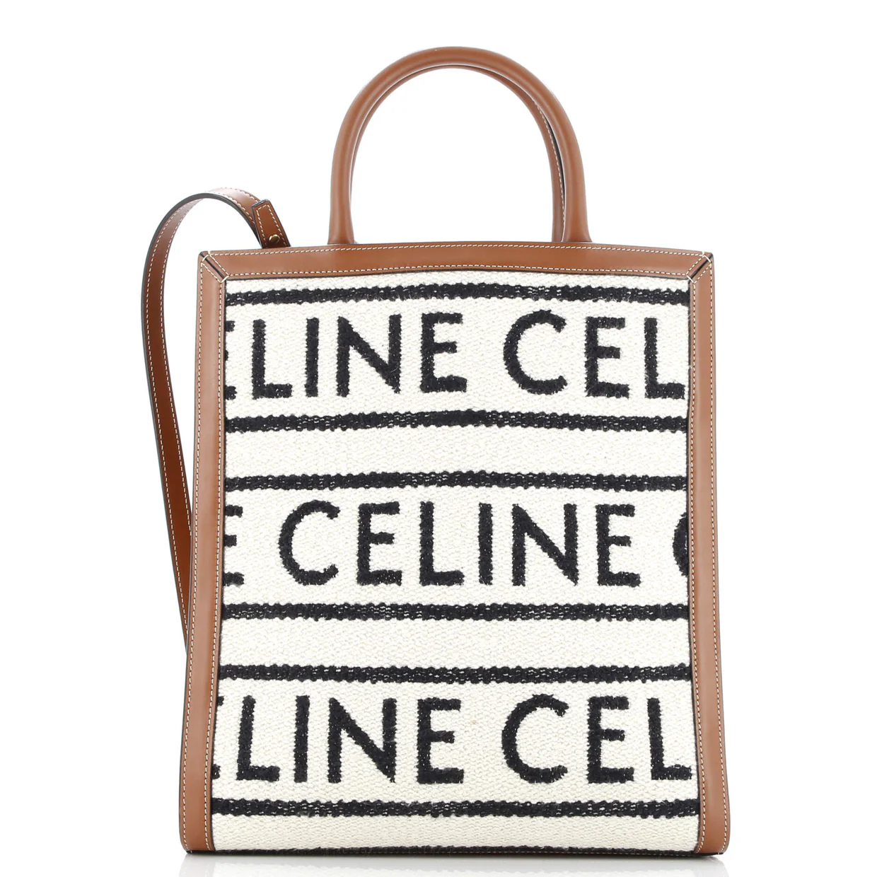 Vertical Cabas Tote Logo All Over Textile Small - Deep Luxury