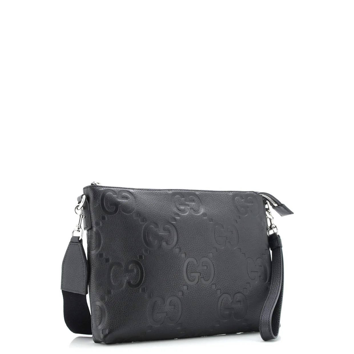 Zip Messenger Bag Jumbo GG Embossed Leather Medium - Deep Luxury