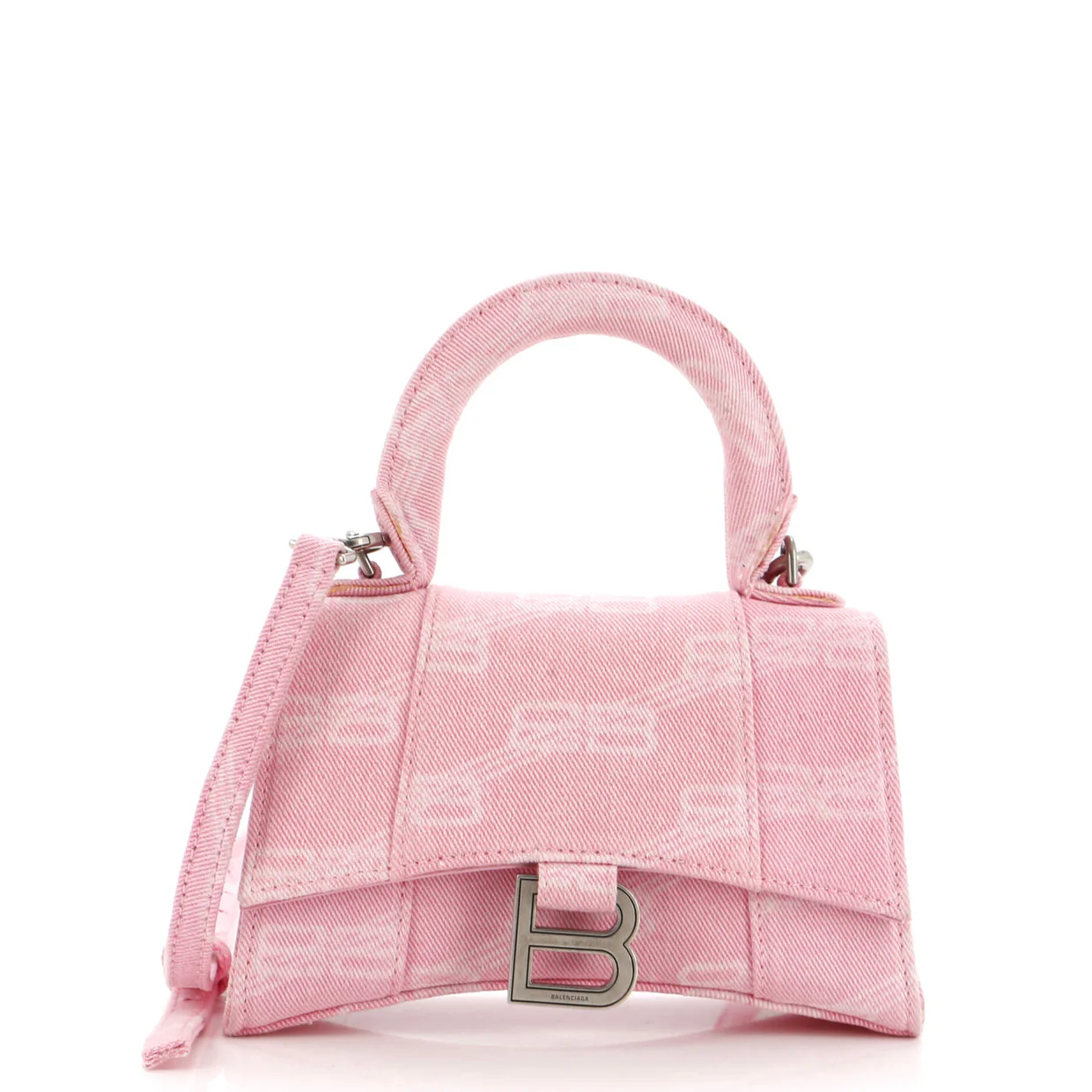 Hourglass Top Handle Bag BB Monogram Denim XS - Deep Luxury