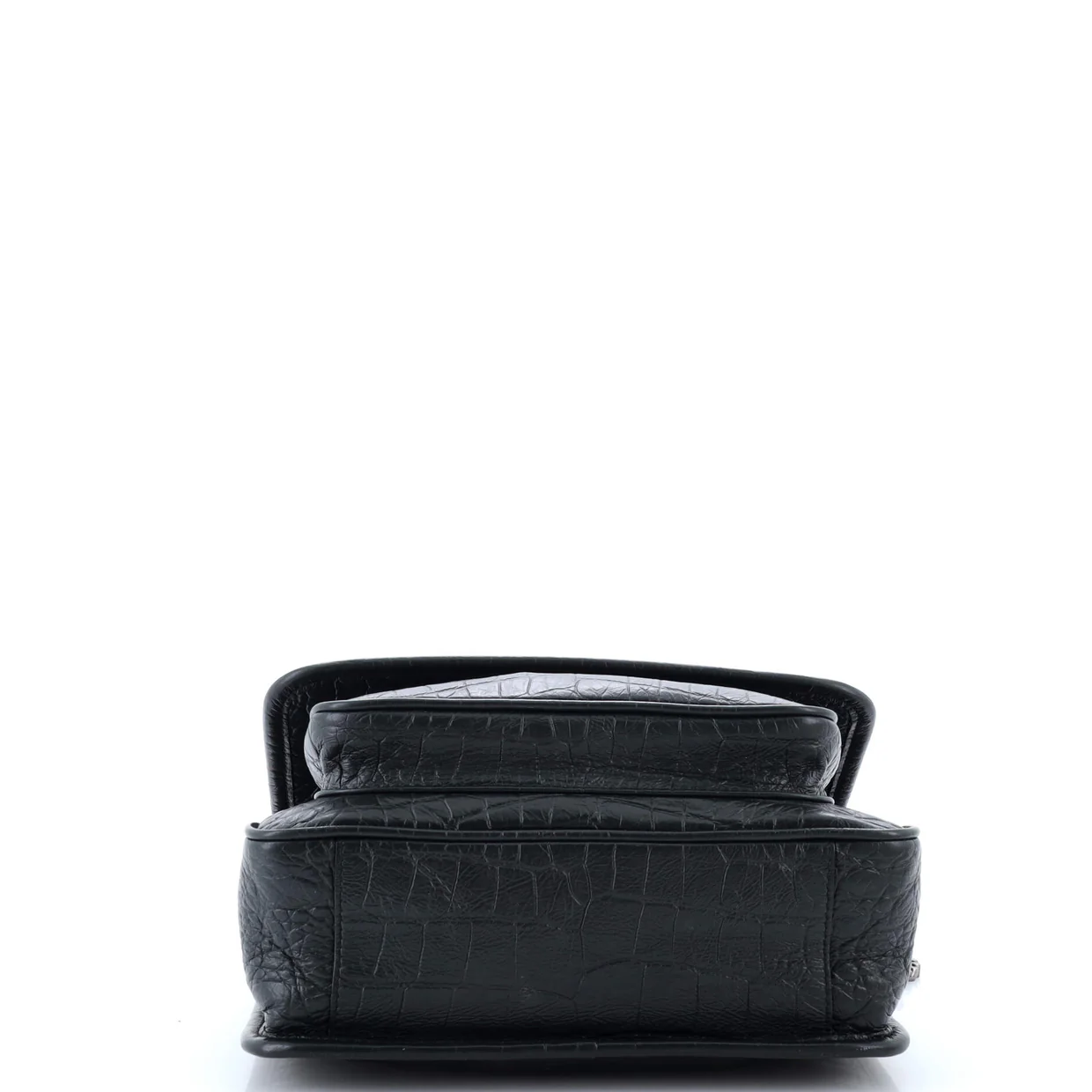 Niki Chain Flap Bag Crocodile Embossed Leather Baby - Deep Luxury