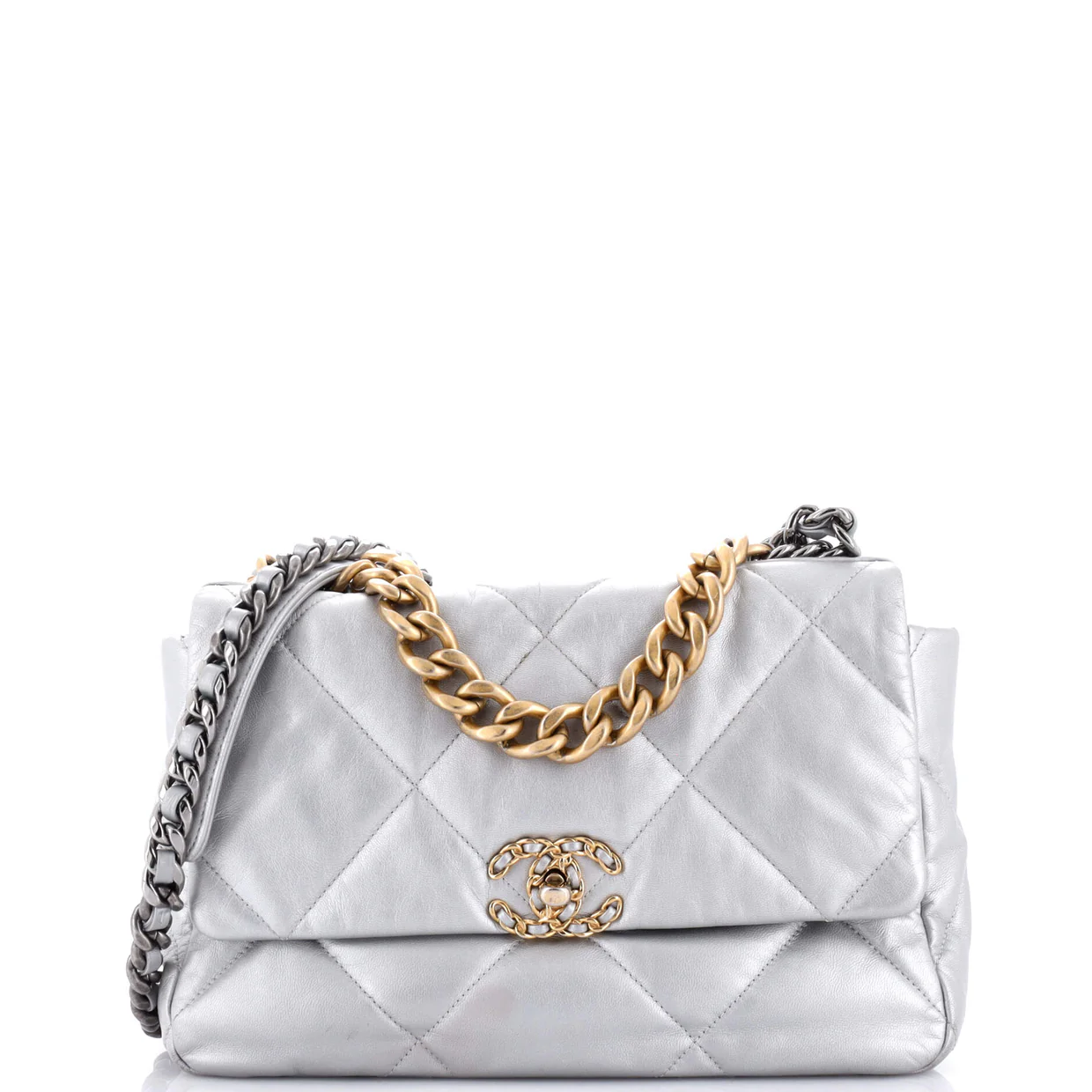 19 Flap Bag Quilted Leather Large - Deep Luxury