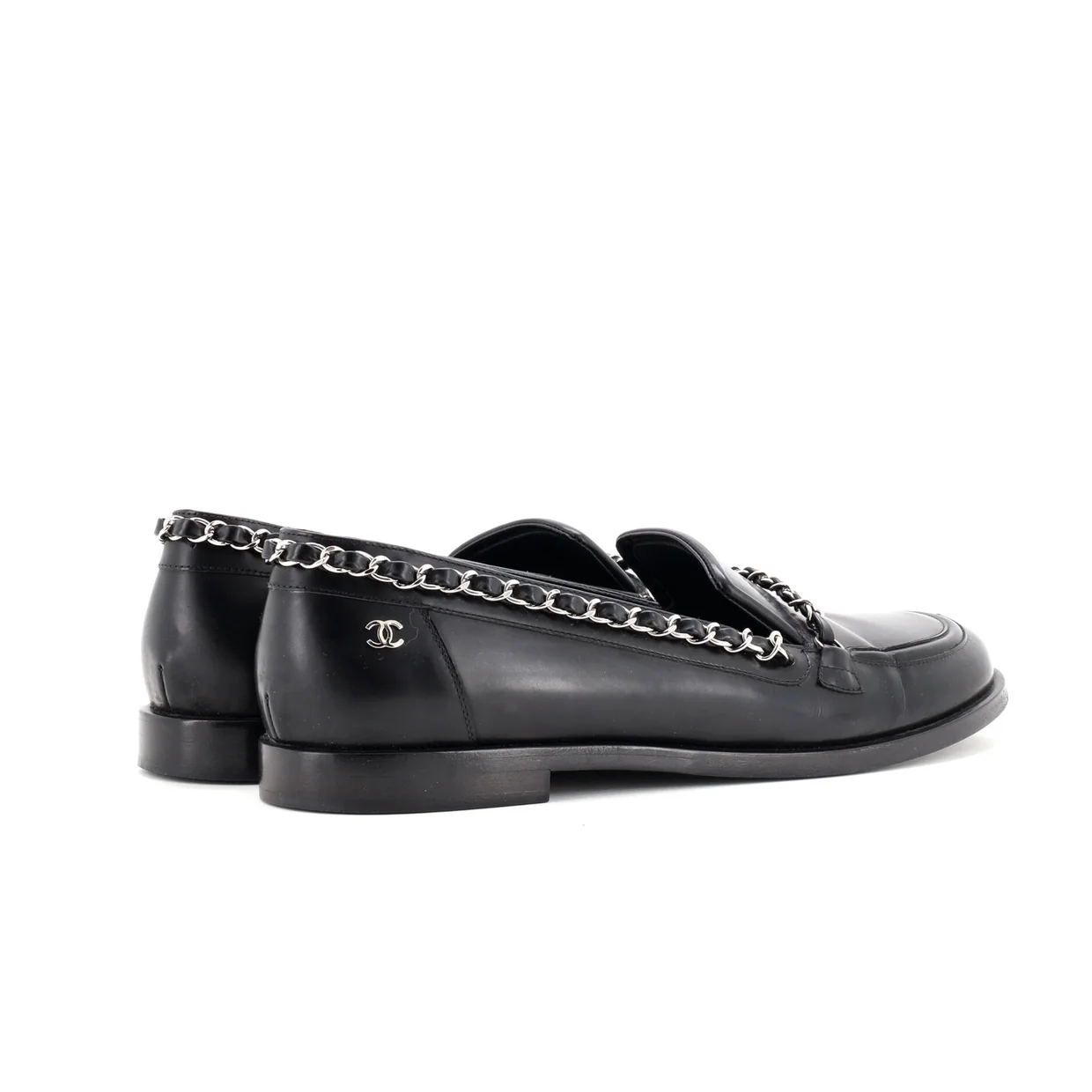 Women's Chain Around Loafers Leather - Deep Luxury