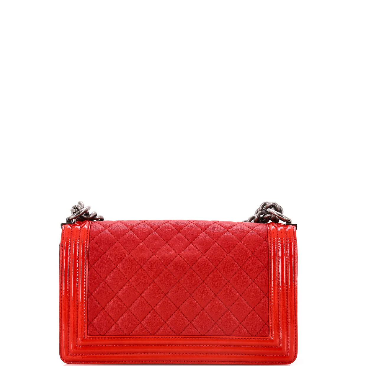 Boy Flap Bag Quilted Goatskin with Patent Old Medium - Deep Luxury