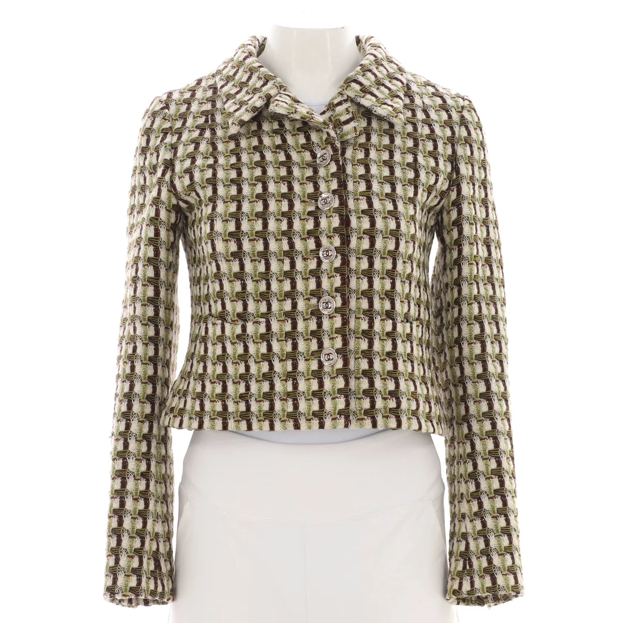 Women's Lapel Collar Button Up Jacket Tweed - Deep Luxury