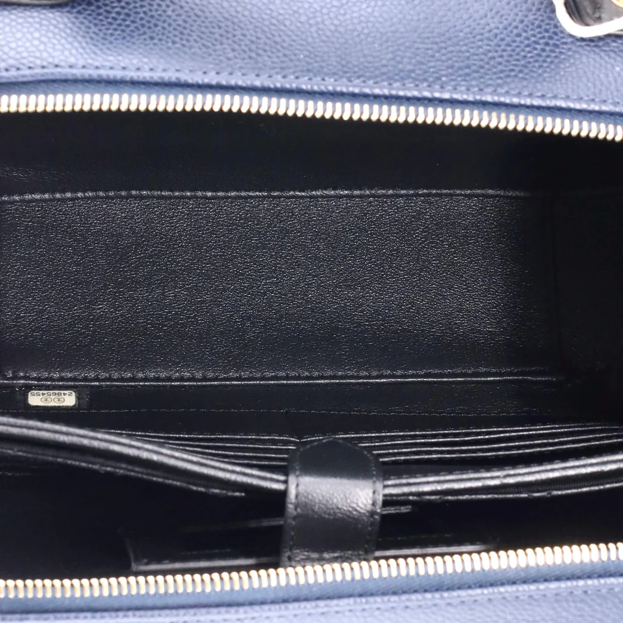 Filigree Vanity Case Quilted Caviar Large - Deep Luxury