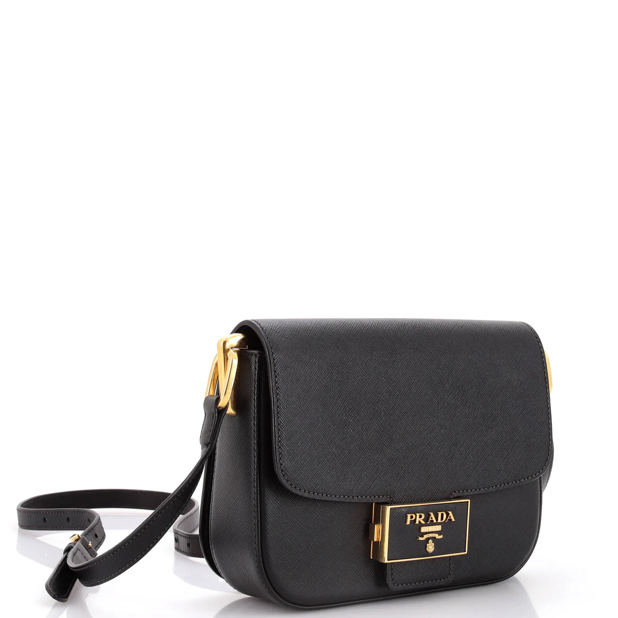 Embleme Flap Bag Saffiano Leather Small - Deep Luxury