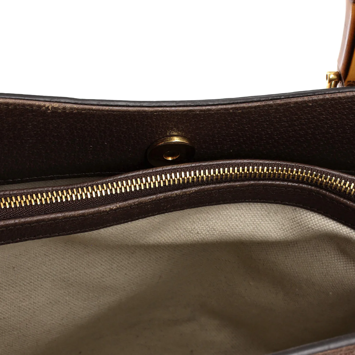 Diana NM Bamboo Handle Tote Printed GG Coated Canvas and Studded Leather Medium - Deep Luxury