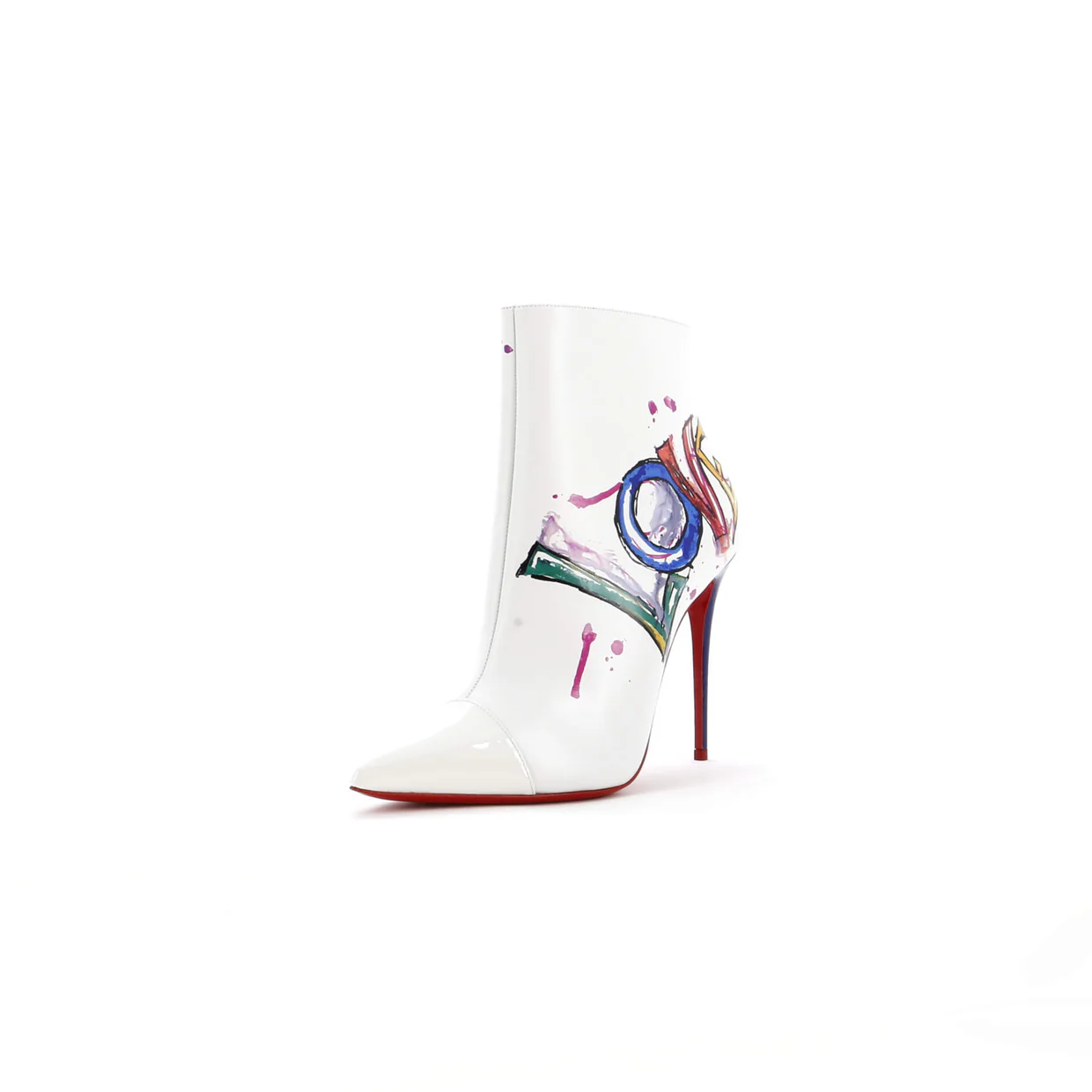 Women's So Kate Booty Ankle Boots Printed Leather with Patent 100 - Deep Luxury