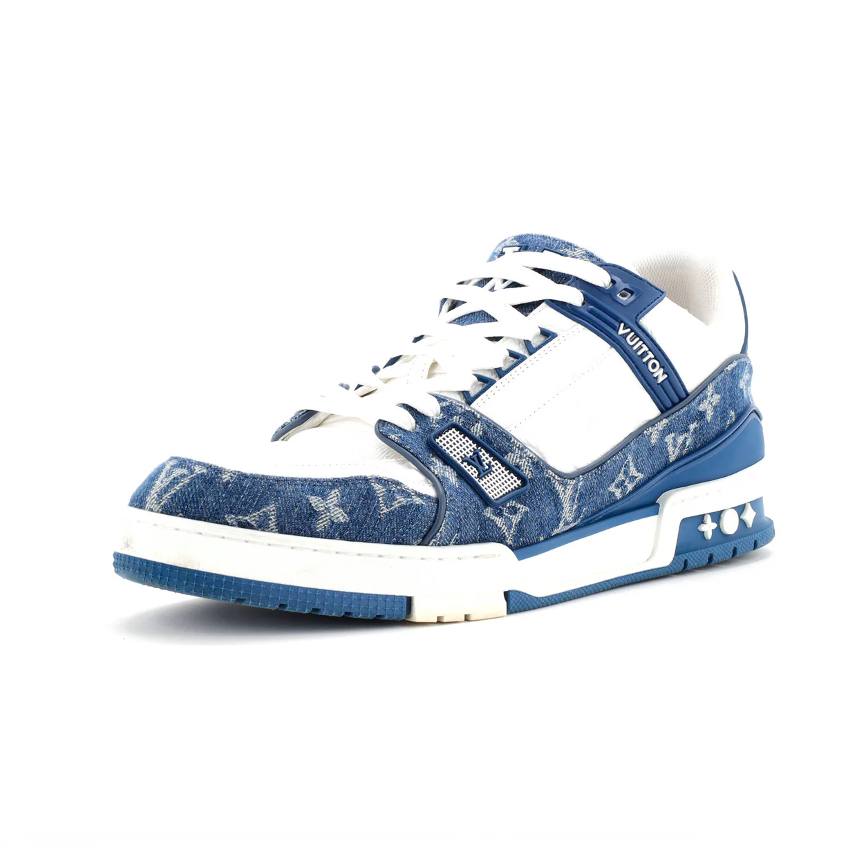 Men's LV Trainer Sneakers Monogram Empreinte Leather and Monogram Denim - Deep Luxury