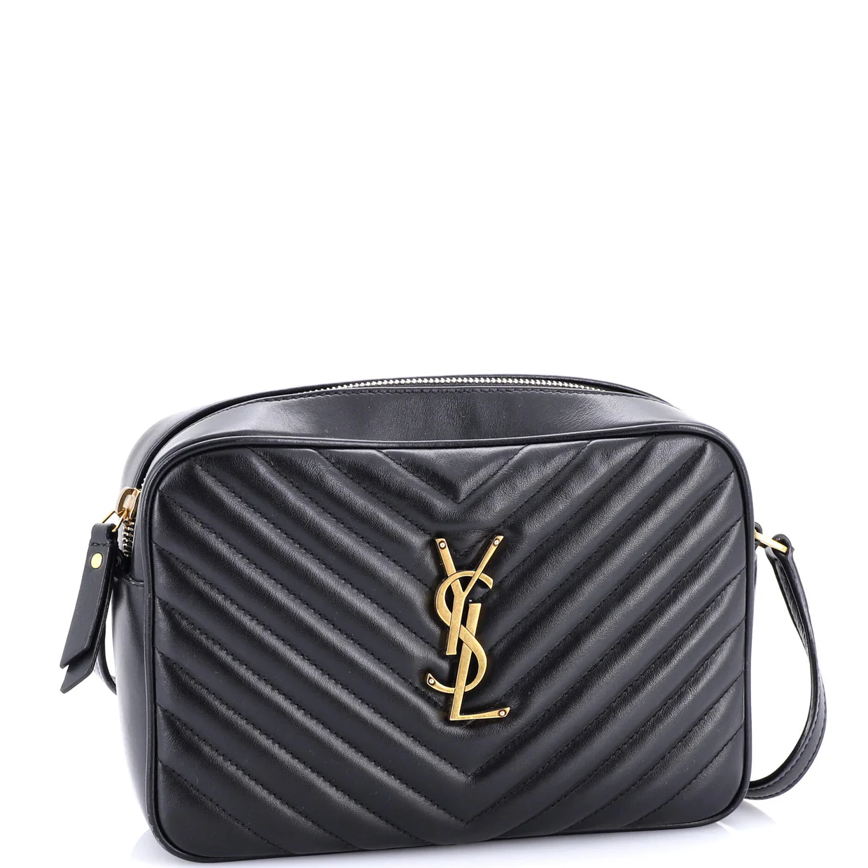 Lou Camera Bag Matelasse Chevron Leather Small - Deep Luxury