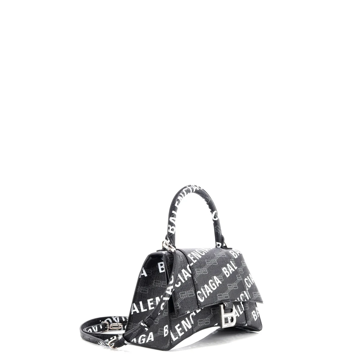 Hourglass Top Handle Bag Monogram Coated Canvas Small - Deep Luxury