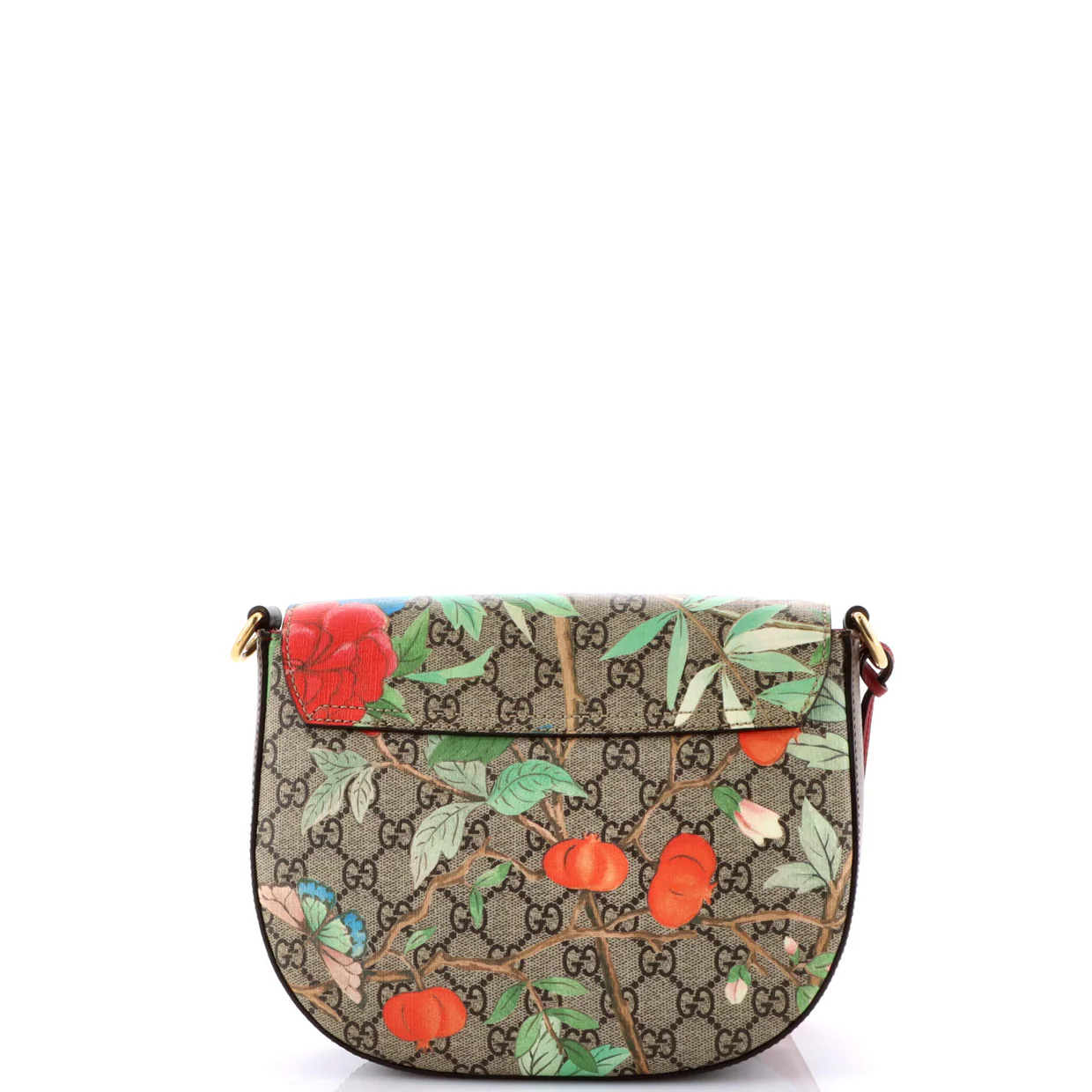 Padlock Saddle Shoulder Bag Tian Print GG Coated Canvas Medium - Deep Luxury