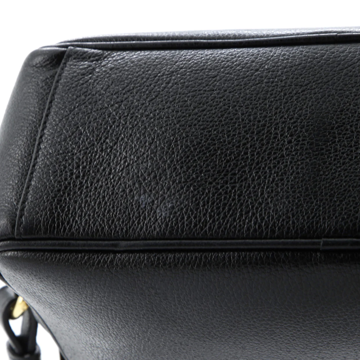Logo Camera Bag Embossed Leather Small - Deep Luxury