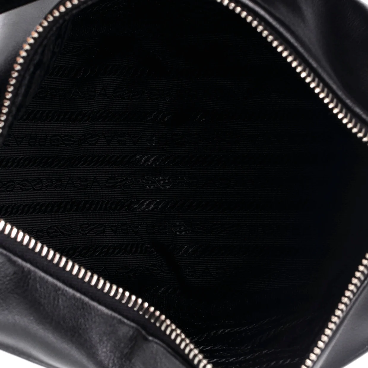 Triangle Logo Zip Crossbody Bag Leather Small - Deep Luxury
