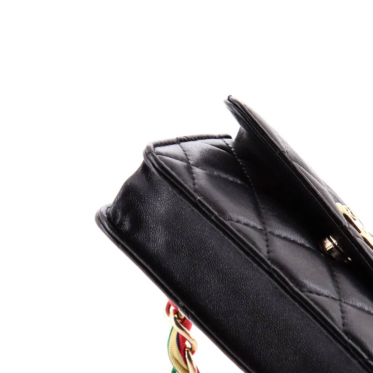 Ribbon Chain Belt Bag Quilted Lambskin - Deep Luxury