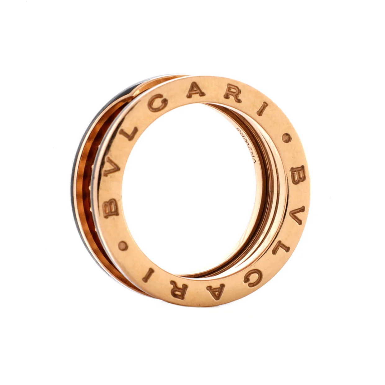 B.Zero1 Rock Two Band Ring 18K Rose Gold and Ceramic - Deep Luxury